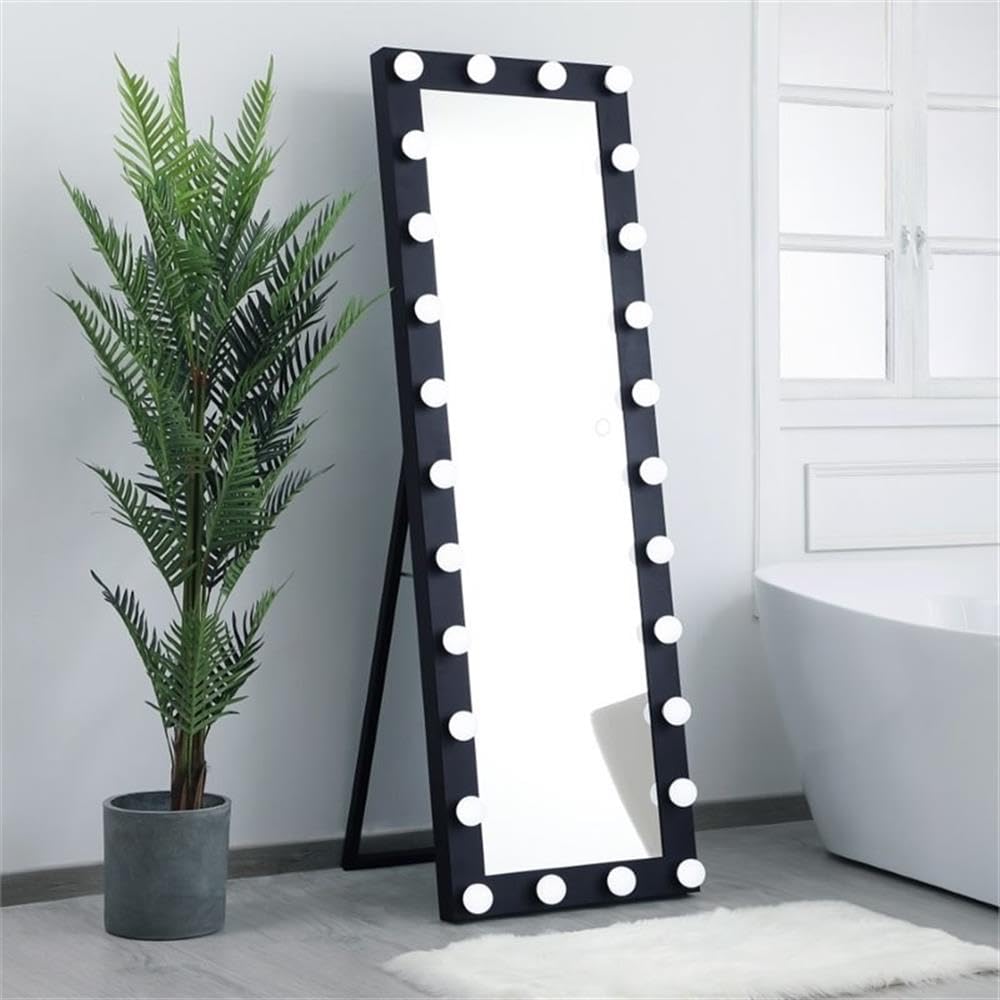 Black LED Vanity Mirror 5000K for Makeup & Bathroom Decor