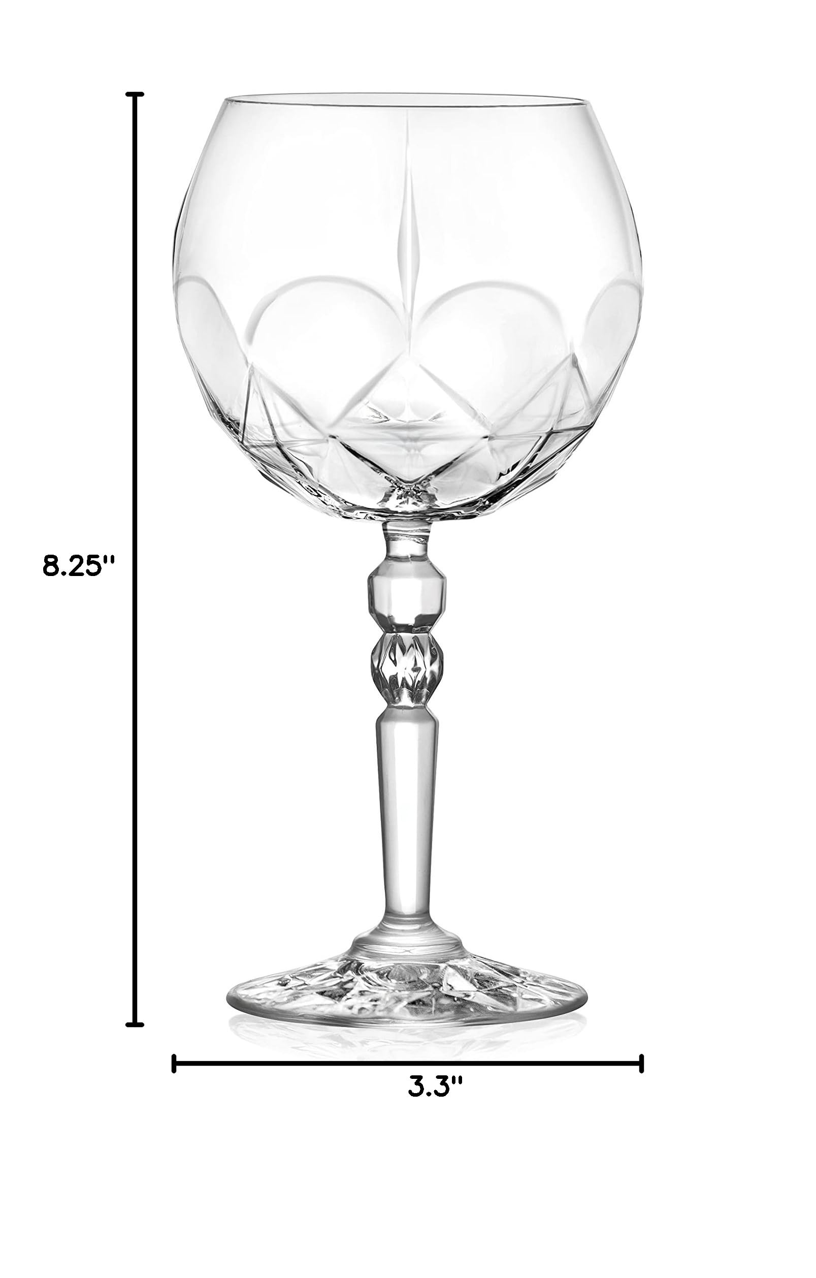 Premium Barski Gin Tonic Glass Set - 6 Elegant European Crystal Coupe Goblets (19.4oz Each) - Perfect for Cocktails, Wine & Champagne - Ideal for Home Bars, Dinner Parties & Wedding Receptions