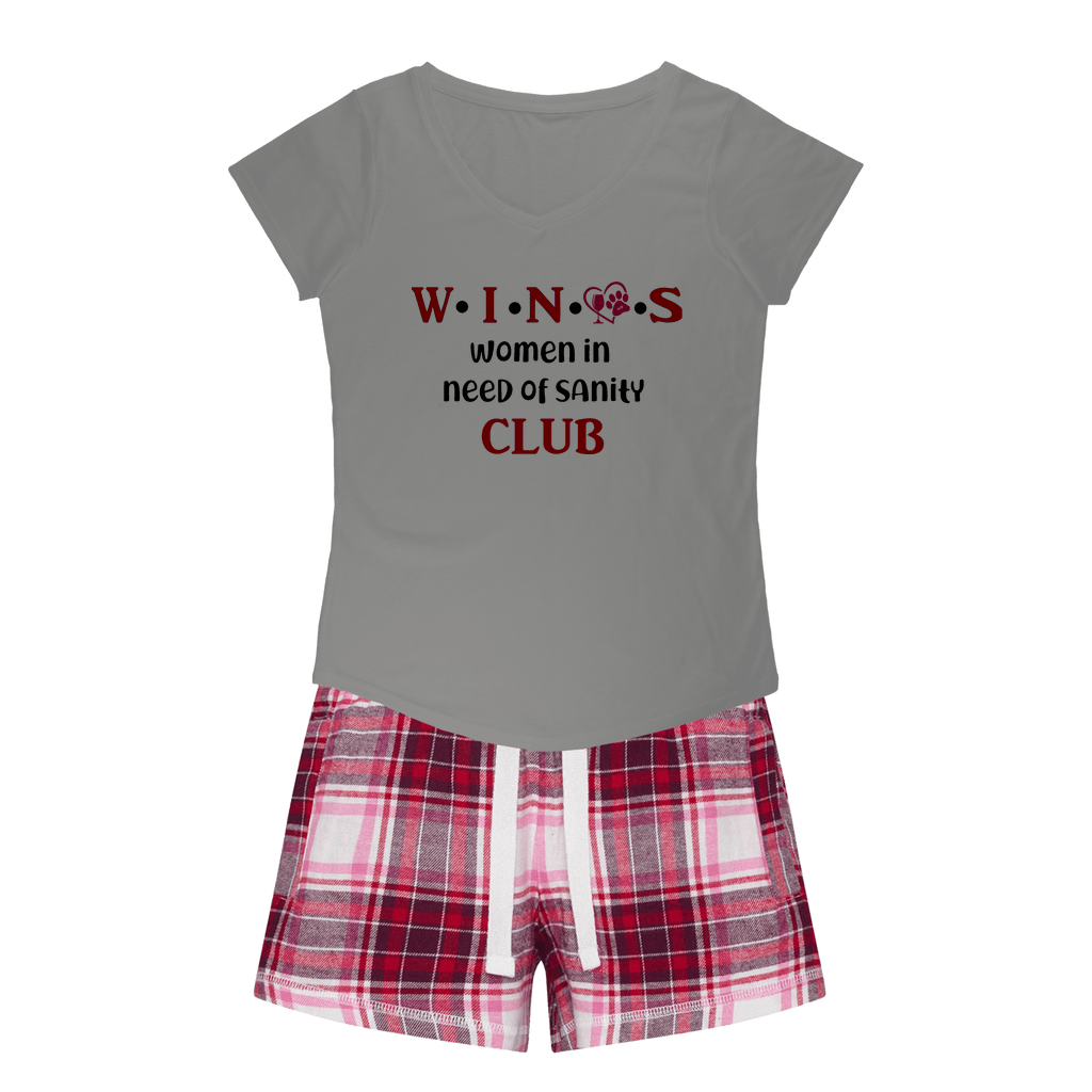 Wine Lovers Club Cozy Sleep Tee & Flannel Shorts for Women - Perfect for Girls Night In, Wine Tasting & Relaxing at Home
