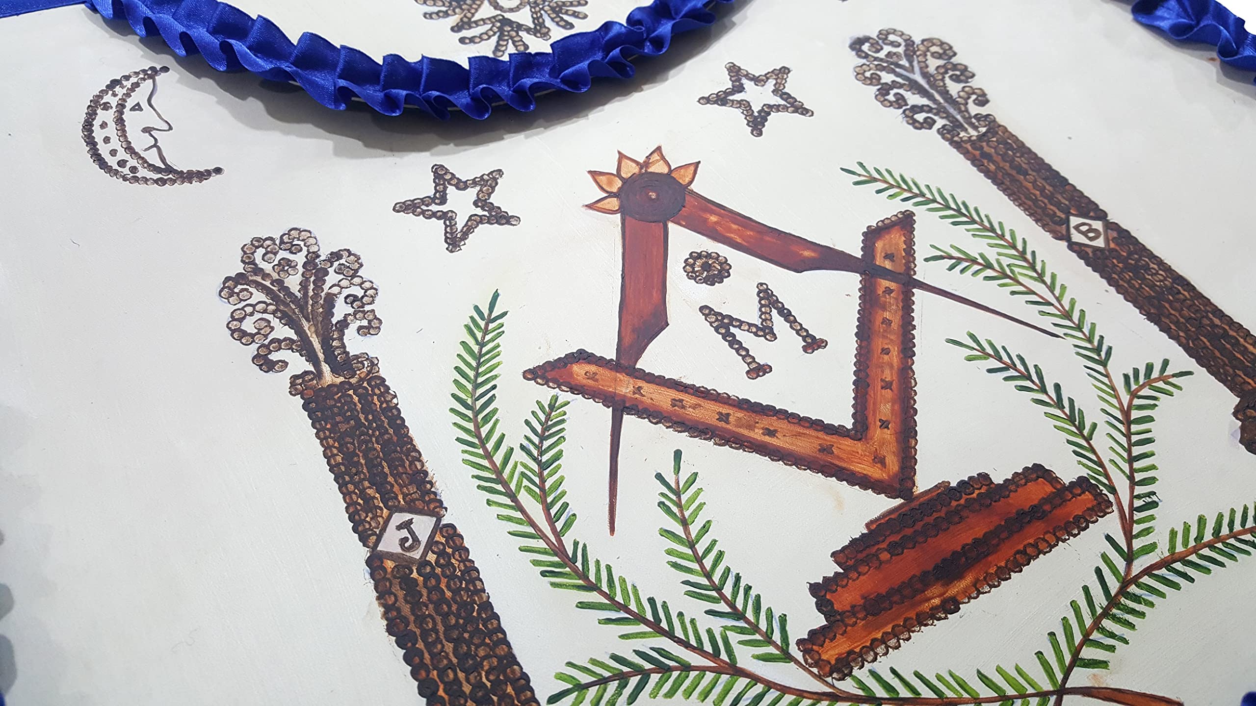 Hand-Painted Masonic Apron of Major William Christy (1790-1837) - Historical Replica for Freemasonry Ceremonies & Collectors | Perfect for Masonic Rituals, Lodge Events, and Antique Display