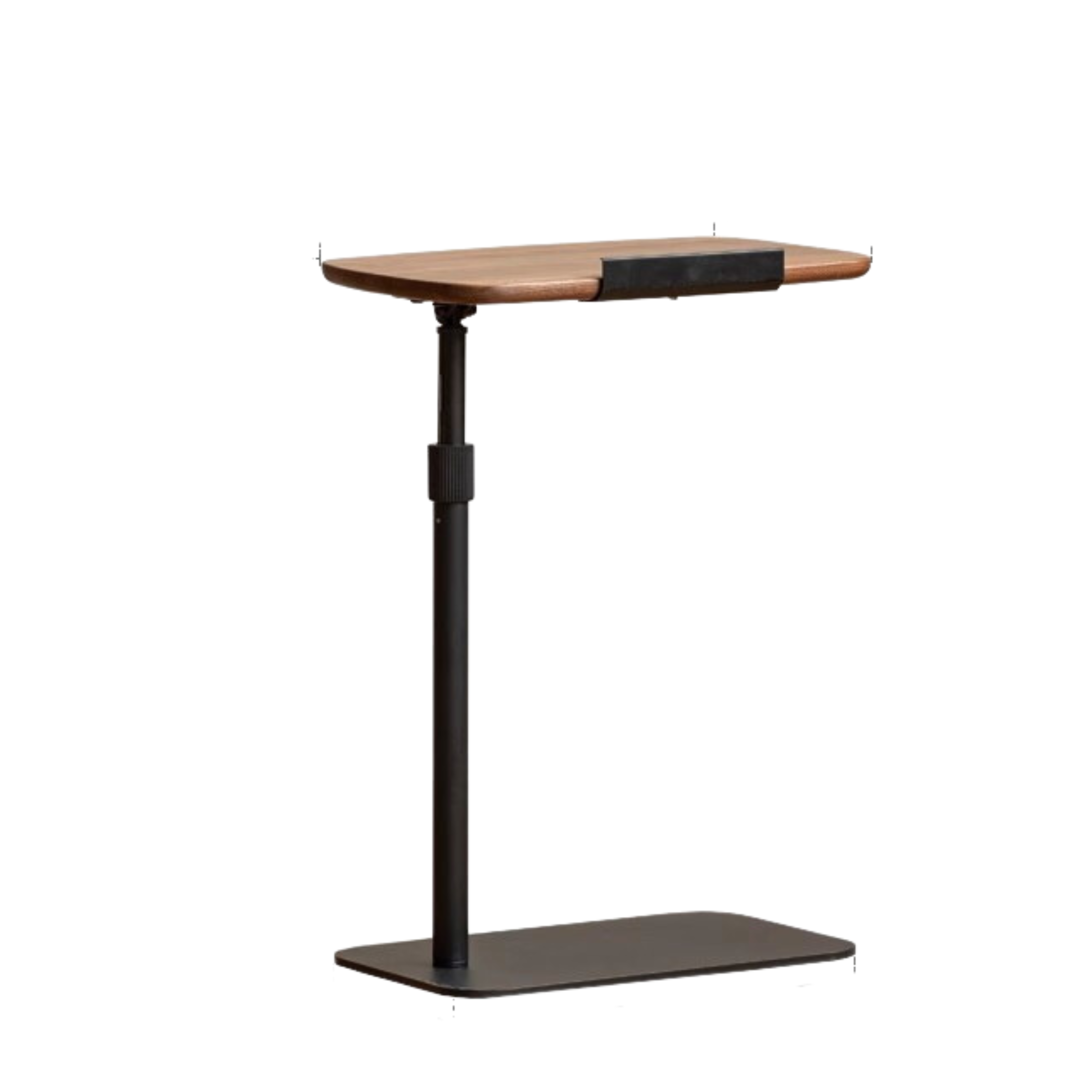 Premium Black Walnut Solid Wood Liftable Rotating Side Table - Adjustable Height End Table for Living Room, Bedroom & Office Use