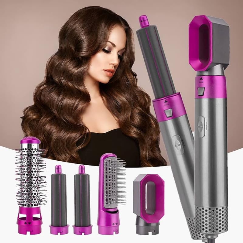 Drumstone 5-in-1 Multifunctional Hair Dryer Brush & Curling Iron | 1000W Frizz-Free Hot Air Styler with Comb | 17-Year Warranty | Perfect for Salon-Quality Blowouts at Home, Travel & Daily Styling