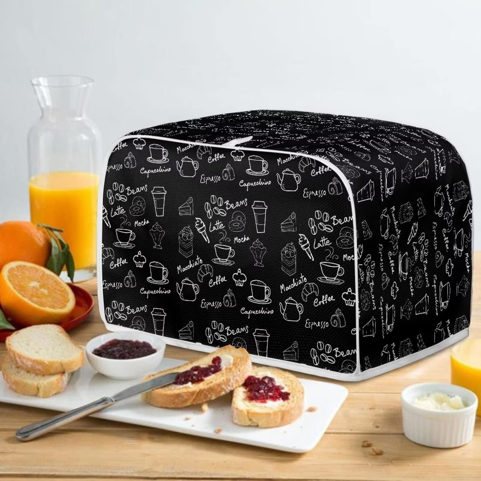 Dustproof Toaster Cover for 4-Slice Toasters - Universal Fit for Most Standard Toasters & Bread Machines - Black Oven Protector for Coffee & Dessert Stations - Keep Your Appliance Clean from Dust & Fingerprints - Perfect for Kitchens, Bakeries & Coffee Shops