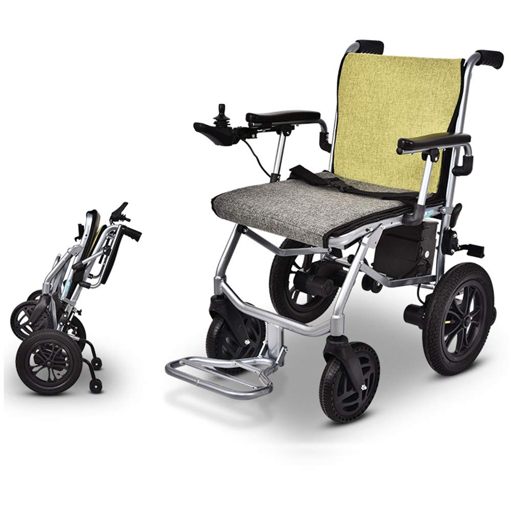 Lightweight Folding Electric Wheelchair for Adults - Aluminum Frame with Electromagnetic Brake System - Mobility Scooter for Seniors & Disabled - Indoor/Outdoor Use for Shopping, Travel & Home Mobility