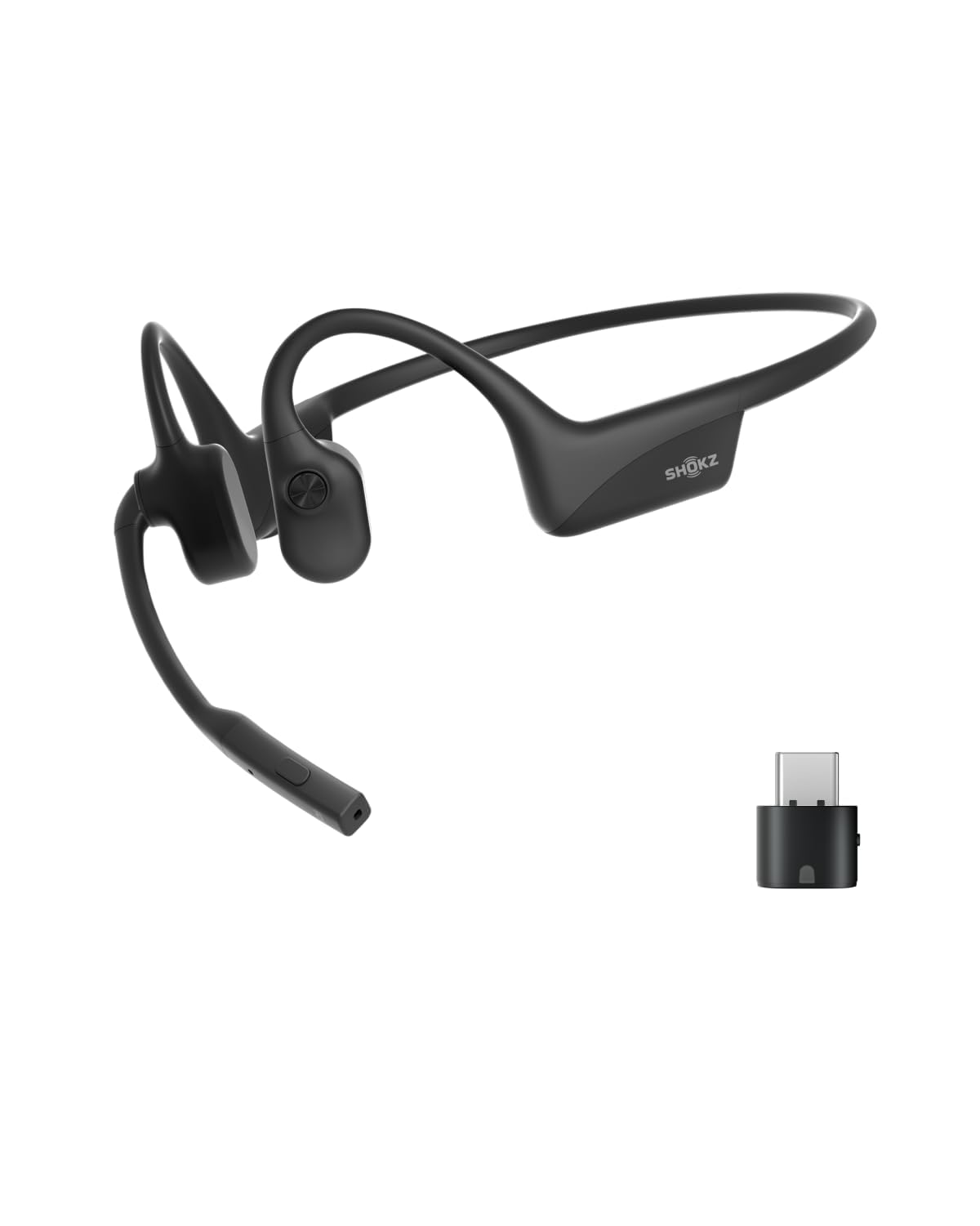 OpenComm2 UC 2025 Upgrade - Open-Ear Wireless Computer Headset with Boom Mic, Bone Conduction Bluetooth Stereo Headphones, USB-C Dongle for PC & Mac (Zoom Certified - C120 UC) - Perfect for Remote Work, Video Conferencing & Online Gaming