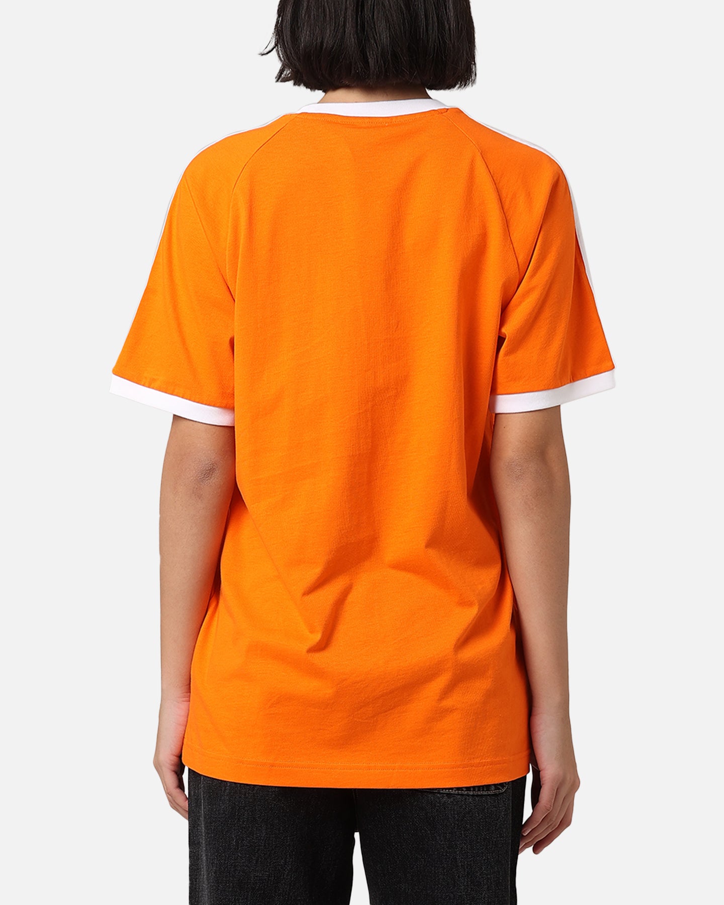 Adidas 3 Stripes T-Shirt for Men - Orange Cotton Casual Tee - Perfect for Gym, Running & Everyday Wear