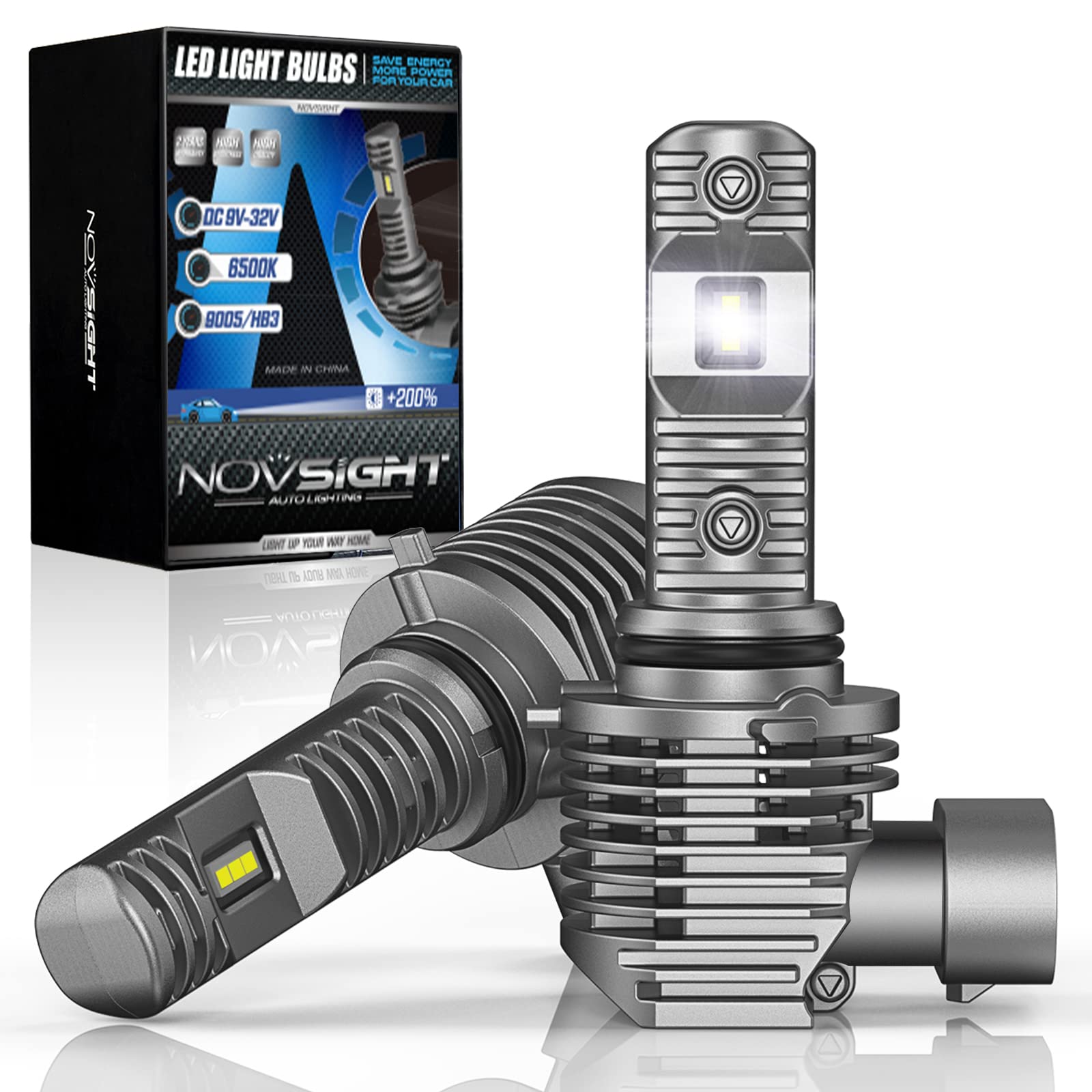 NOVSIGHT 9005 HB3 LED Headlight Bulbs - 10000LM High Beam Conversion Kit for Cars & Trucks