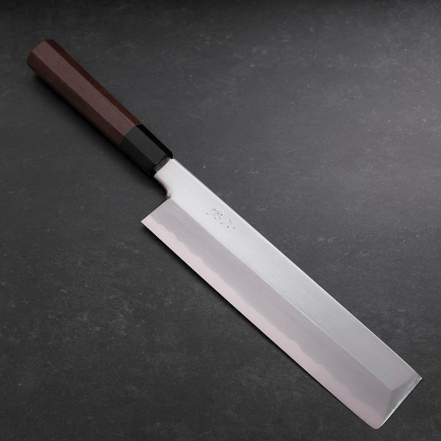 Premium Usuba Knife - Japanese White Steel #1 Mirror Finish, Buffalo Walnut Handle 240mm - Perfect for Sushi, Vegetables & Precision Cutting in Professional Kitchens