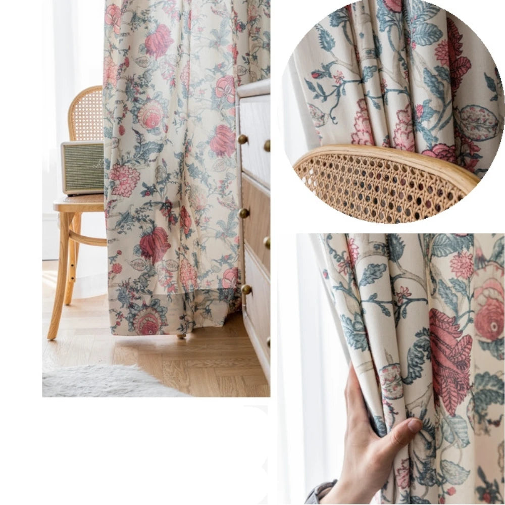 Stylish Ayana Rustic Botanical Blackout Curtains for Bedroom & Living Room - Custom Window Treatments for Light Control & Home Decor