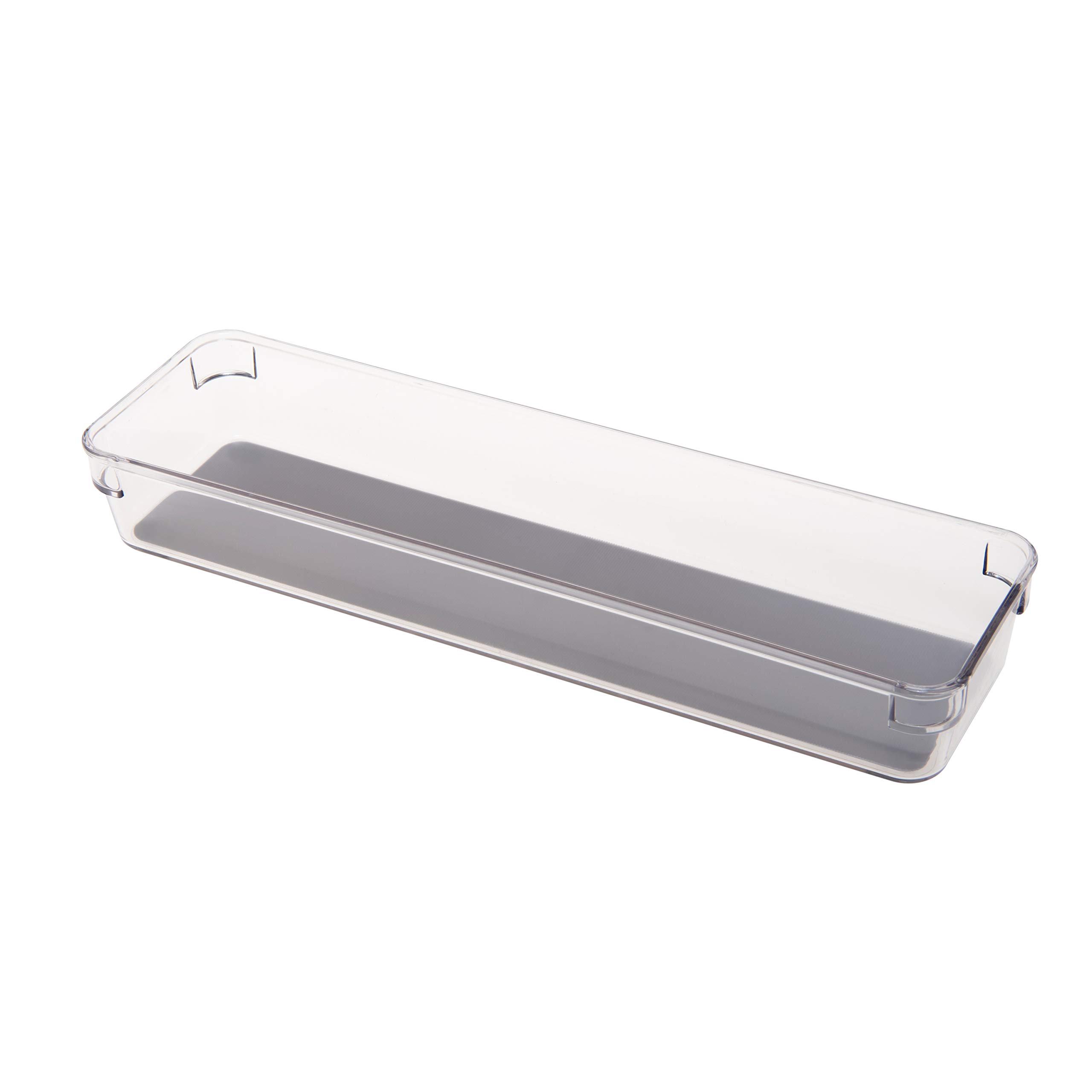4-Piece Multipurpose Drawer Organizers Set for Bathroom, Vanity, Kitchen - Clear Plastic Storage Bins for Cosmetics, Jewelry & Utensils - Perfect for Home Organization and Space Saving