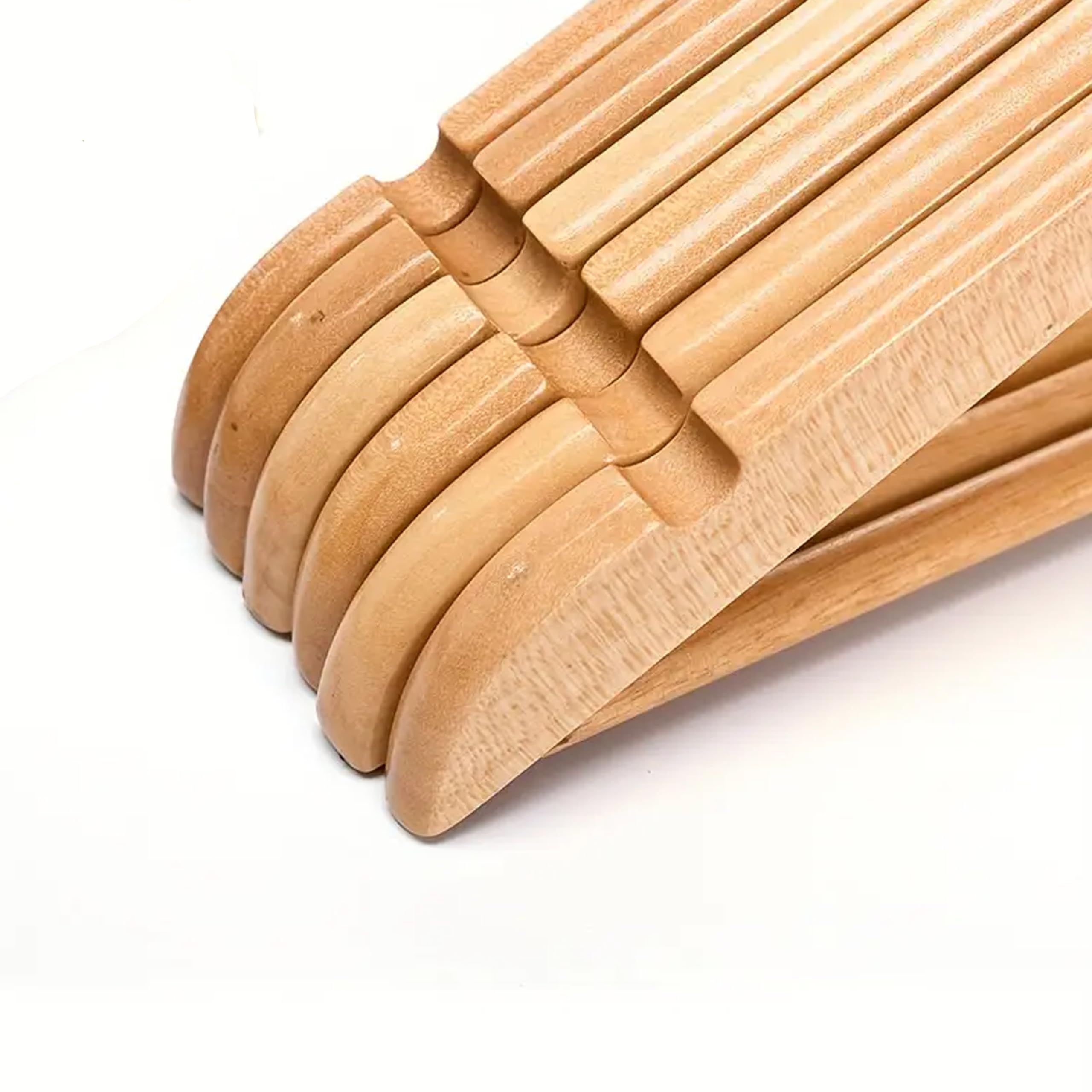 Premium Kashi Home Wooden Clothes Hangers - 100 Pack Natural Wood Coat Hangers with 360° Rotating Hook & Shoulder Grooves for Suits, Jackets & Dresses | Slim, Durable & Space-Saving Wardrobe Organizer for Closet, Laundry Room & Travel