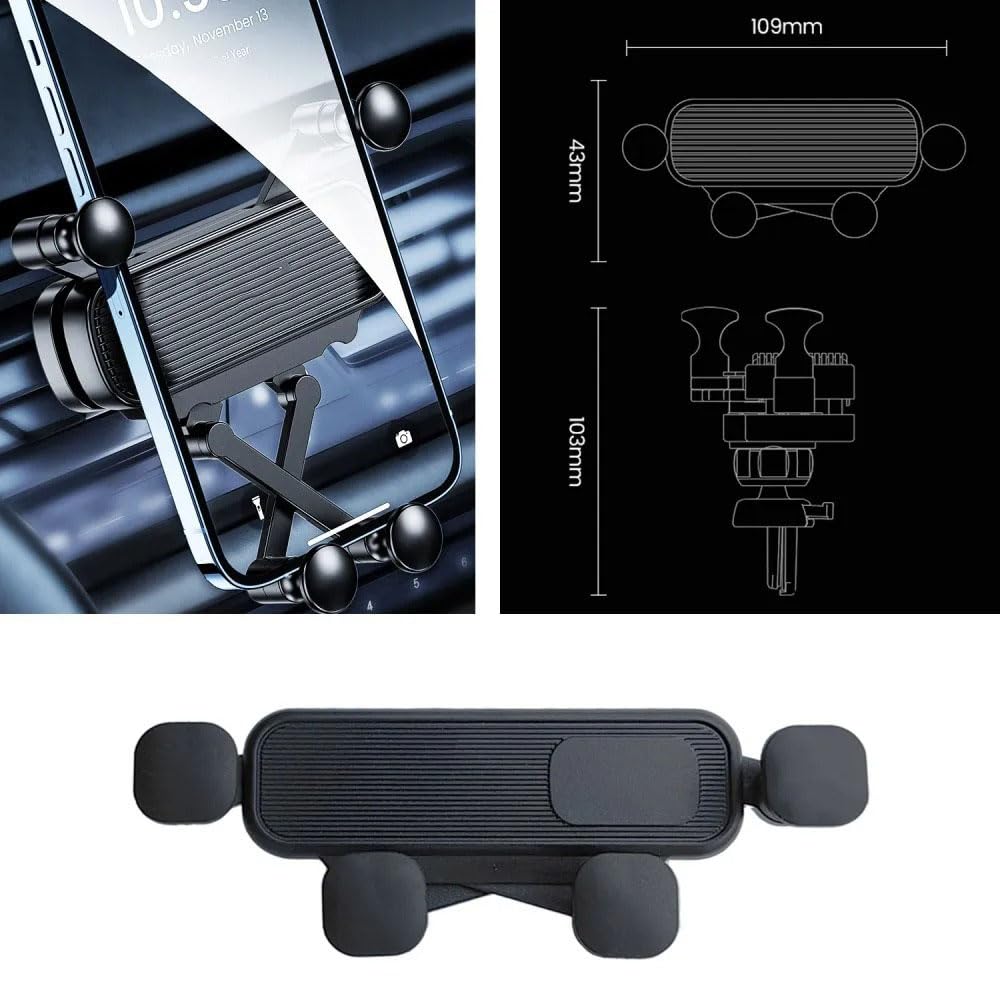 Universal Car Phone Holder Mount for Hyundai Elantra 2012-2016 - Dashboard & Windshield Compatible - Hands-Free Driving for GPS Navigation & Music Streaming