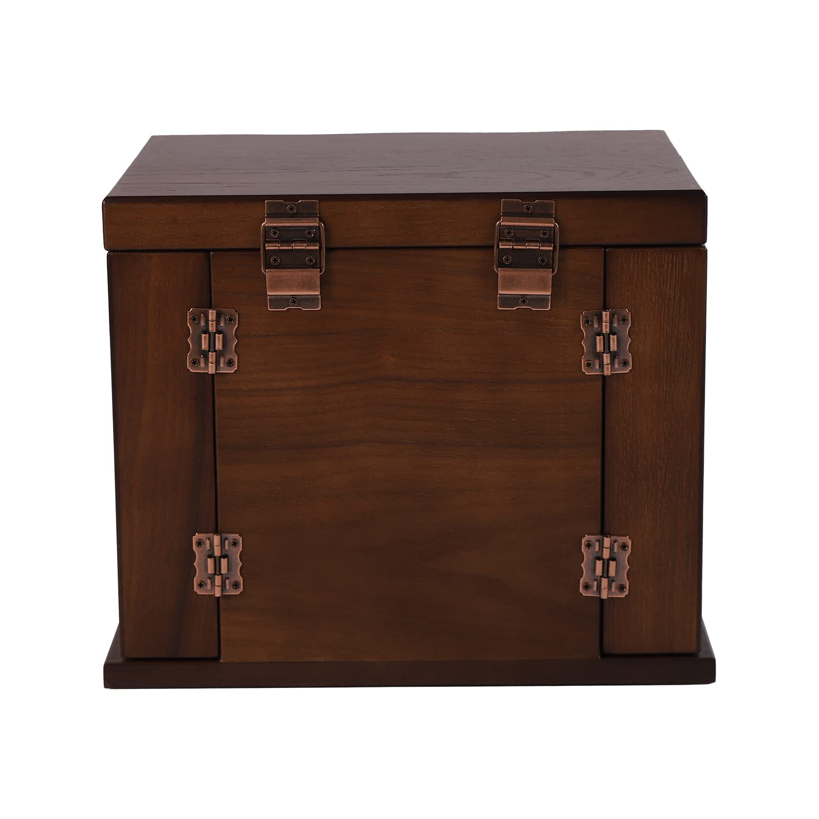 LOYALHEARTDY Large 5-Layer Wooden Jewelry Box with 2 Swing-Out Cabinets, Mirror & Lock - Necklace Earring Bracelet Organizer Storage Display Case - Perfect for Bedroom Vanity, Wedding Gift & Jewelry Collection