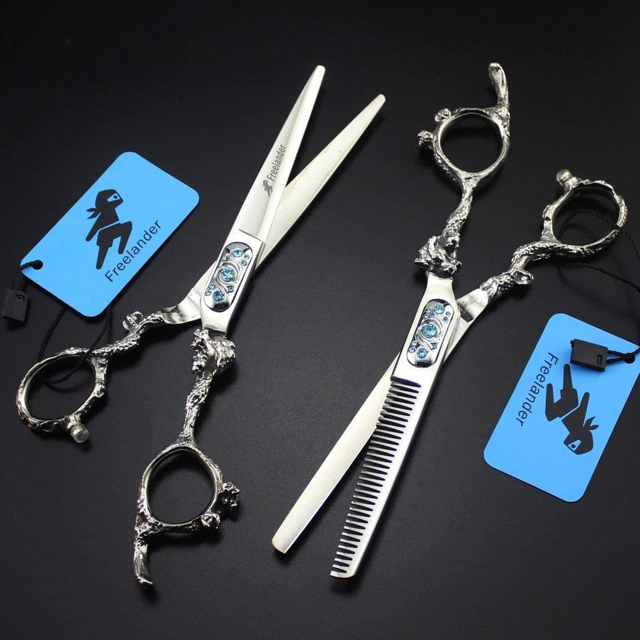 Professional 6 Inch Retro Barber Scissors Set - Luxury Salon Hair Cutting Shears with Tooth Edge for Precision Styling | Perfect for Hairdressers, Stylists & Home Haircuts