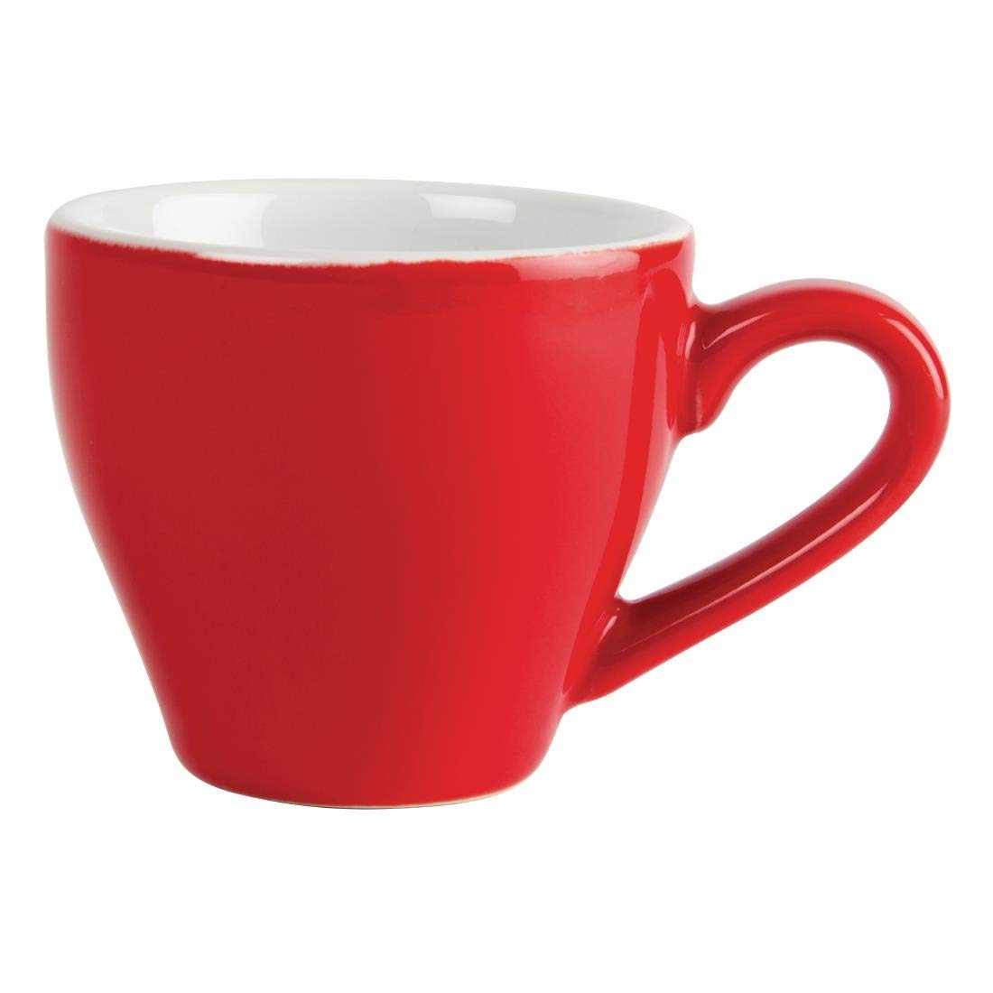 Olympia Cafe Espresso Cups Set - 12pc 100ml (3.5oz) Porcelain Coffee & Milk Jugs in Red - Perfect for Home, Office & Restaurant Use