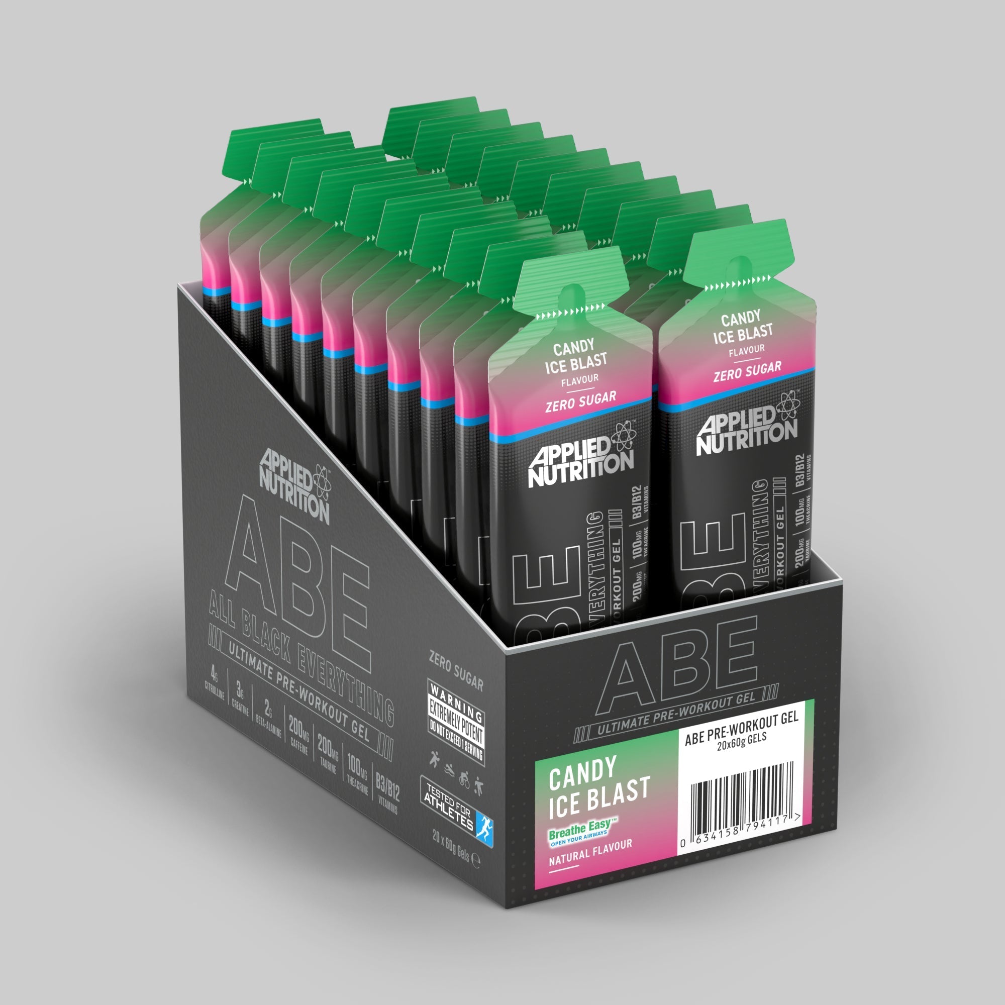 Applied Nutrition ABE Pre Workout Gel - 20 Pack x 60g | Energy Booster for Gym & Fitness | Perfect for Bodybuilding & Intense Training
