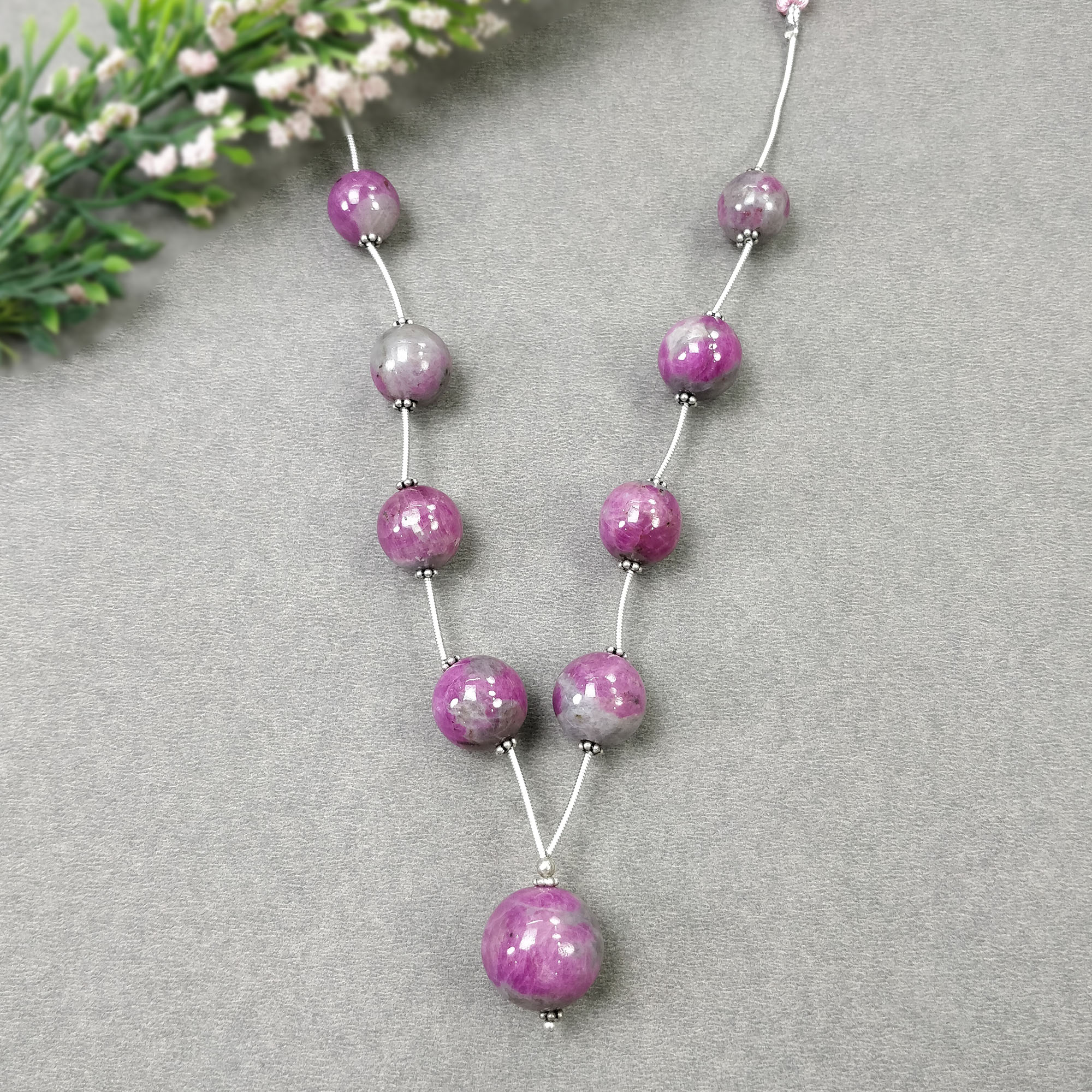 Natural Untreated Bi-Color Zoisite Ruby Loose Beads - 205.20cts Gemstone Balls (11.5mm-16.5mm) for Jewelry Making, DIY Crafts & Healing Crystal Collections
