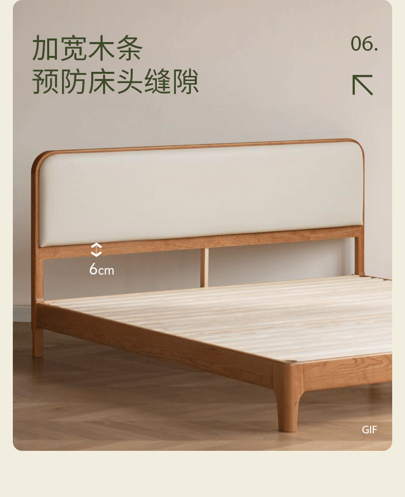 Cherry Solid Wood Modern Fabric Upholstered Bed Frame - Queen Size, Sturdy Platform Bed with Wooden Slats for Bedroom, Guest Room, or Dorm