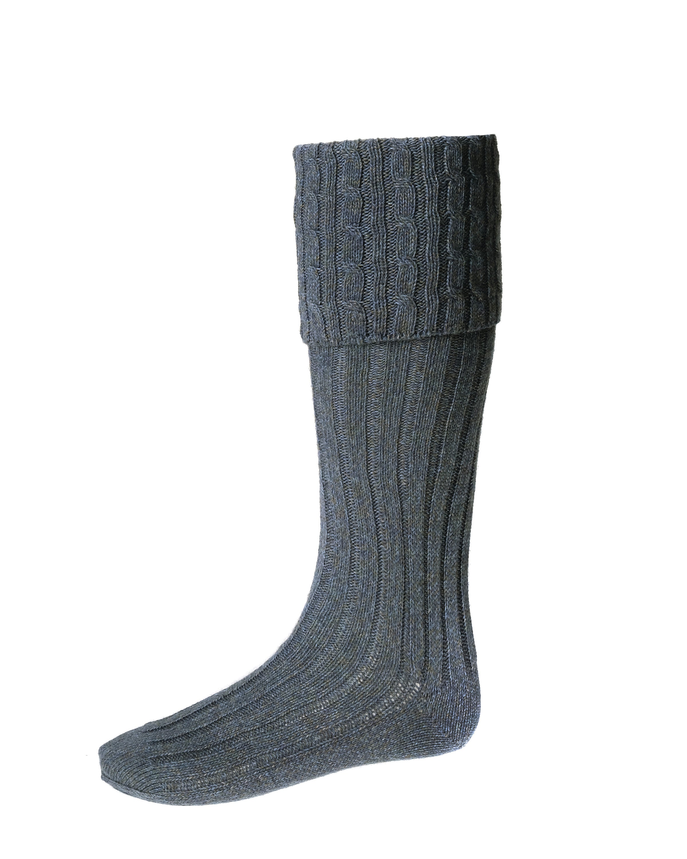 House Of Cheviot Lewis Range Lovat Blue - Premium Men's Wool Socks for Outdoor Hiking, Walking & Casual Wear - Warm & Comfortable Winter Socks for Work, Travel & Everyday Use