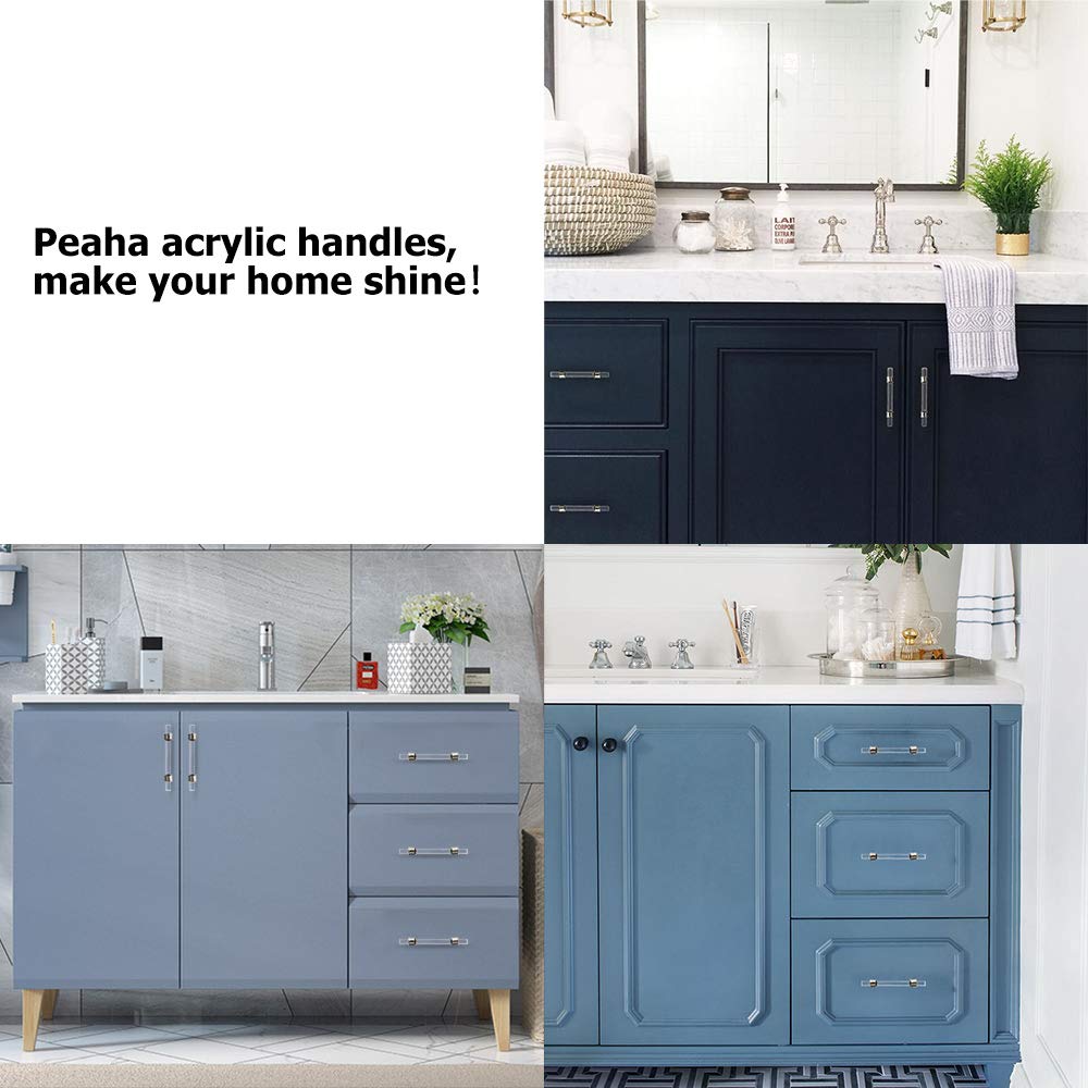 Peaha 50 Pack Brushed Nickel Cabinet Handles - 3