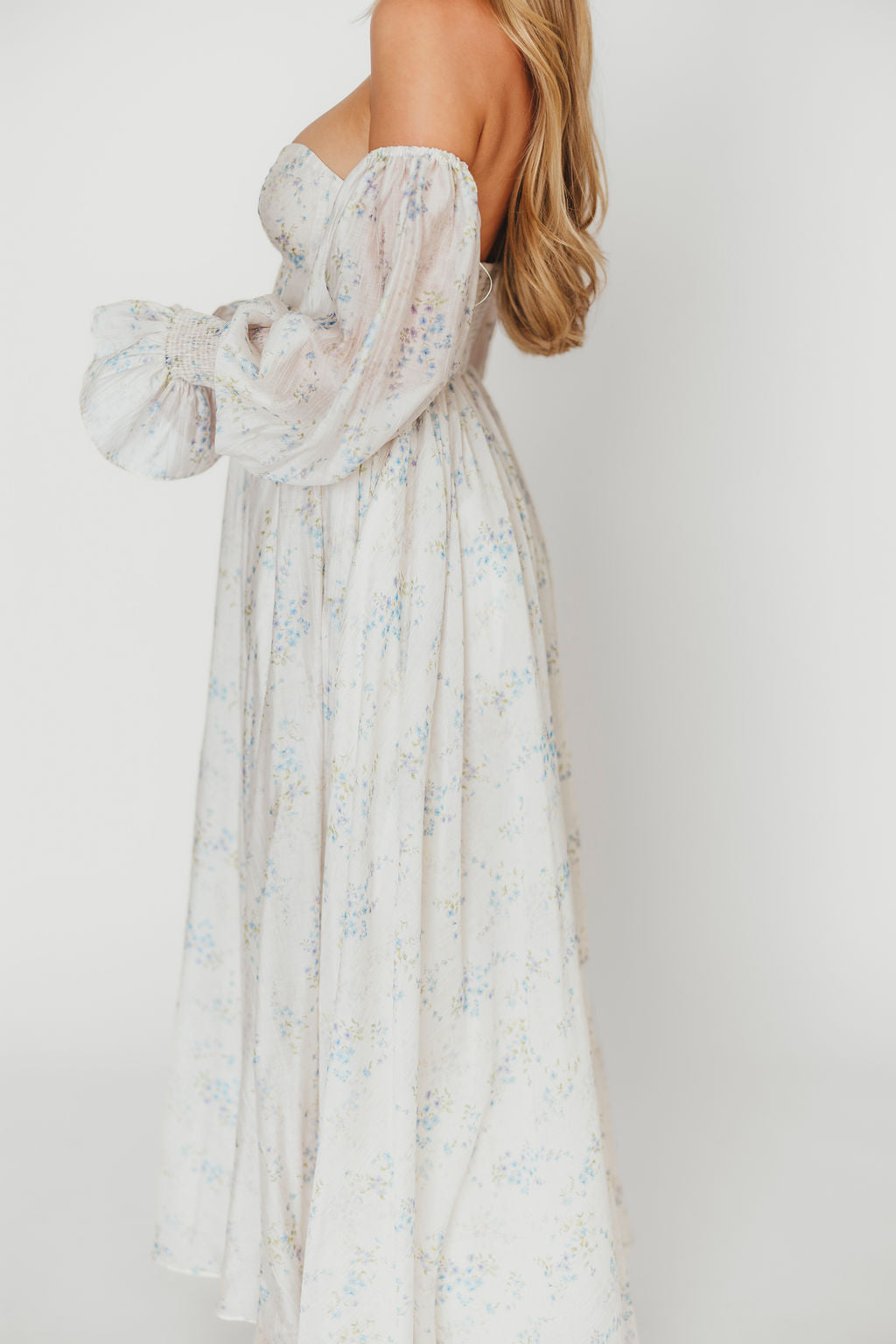 Dear Skye Floral Dress in Blue - Elegant Summer Maxi Dress with V-Neck & Flowy Skirt | Perfect for Beach Vacations, Weddings & Date Nights (Pre-Order Available)