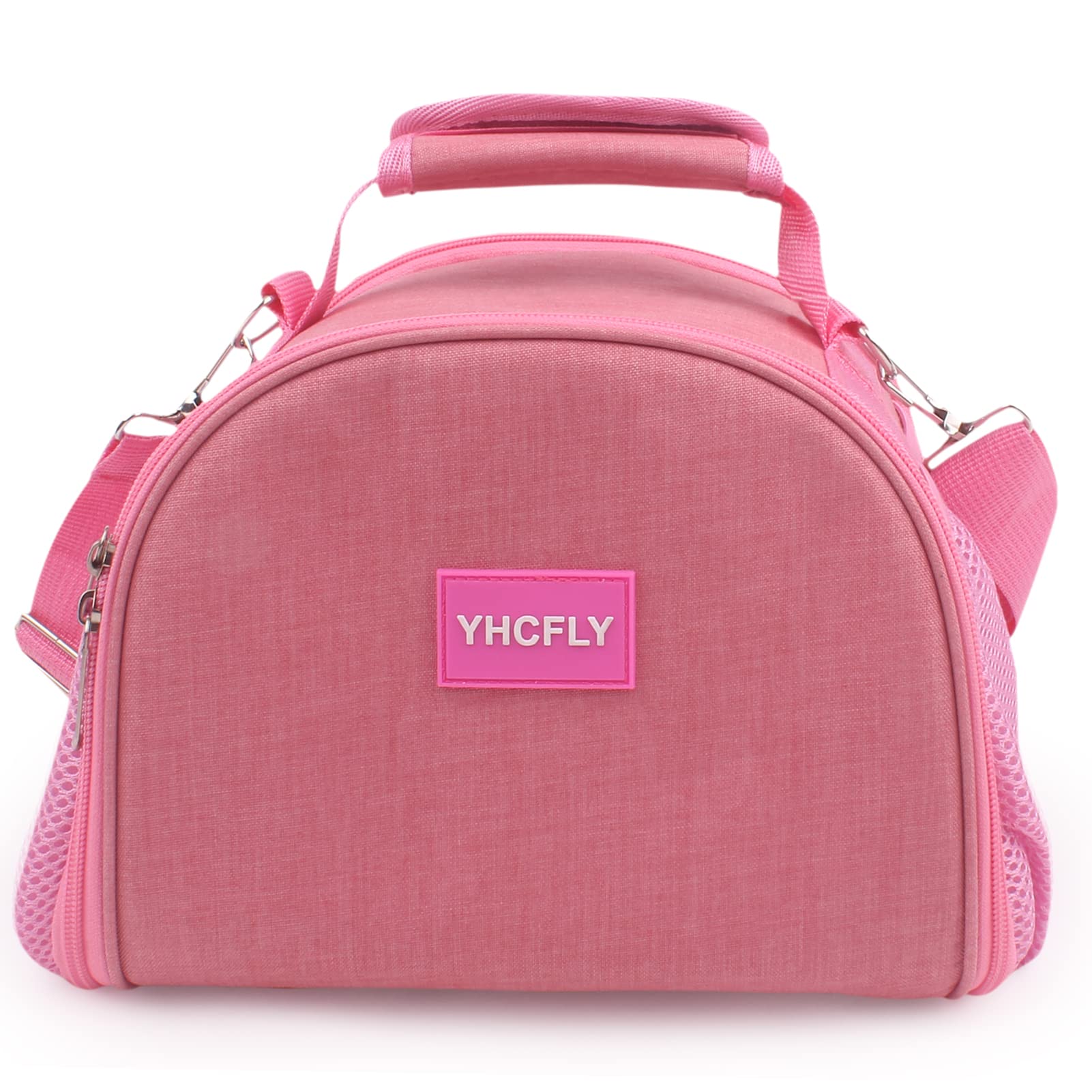 YHCFLY Insulated Lunch Bag for Women & Men - Reusable Thermal Lunch Box with Adjustable Shoulder Strap - Leakproof Portable Lunch Tote for Office, School, Picnic, Camping, Hiking & Travel (Pink)