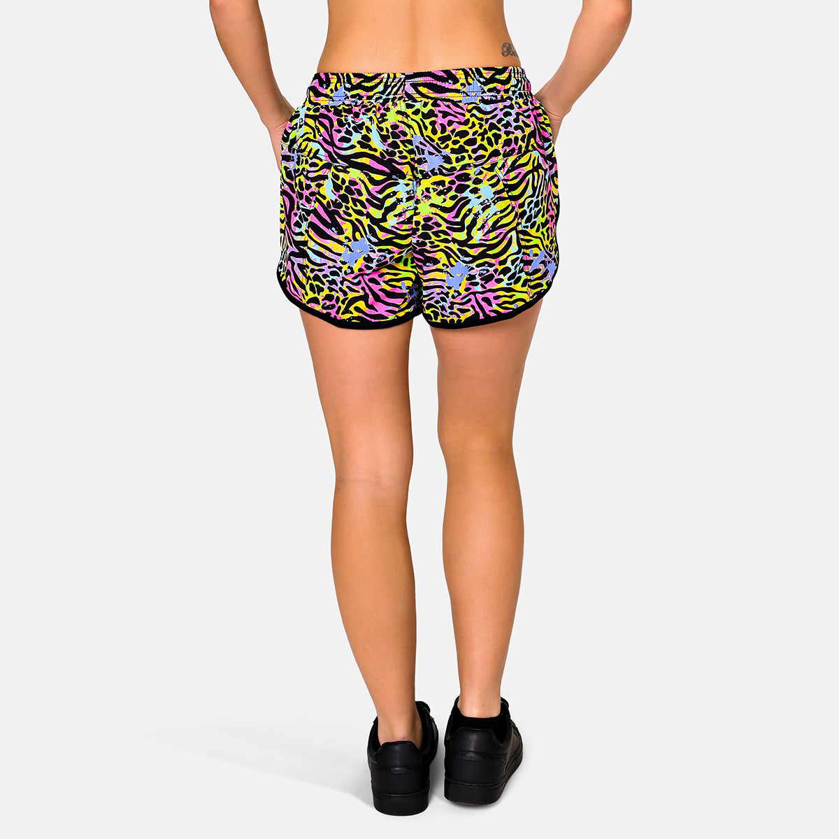Rainbow Tiger Retro Reboot Loose Fit Workout Shorts - Comfortable Athletic Shorts for Men & Women - Perfect for Gym, Running, Yoga and Casual Wear