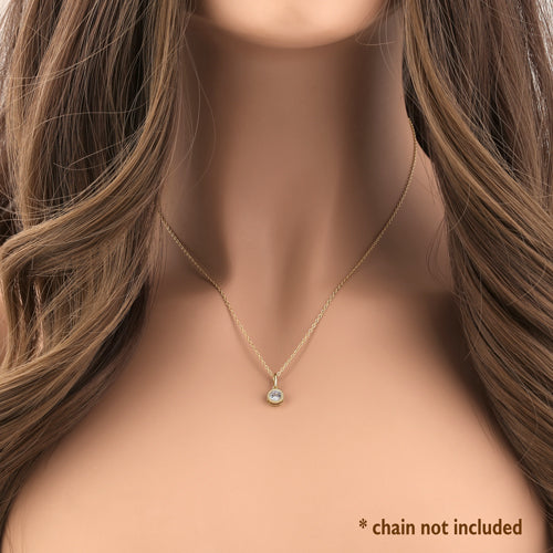 14K Solid Gold CZ Pendant Necklace - Elegant Clear Cubic Zirconia Jewelry for Women, Perfect for Weddings, Parties & Everyday Wear
