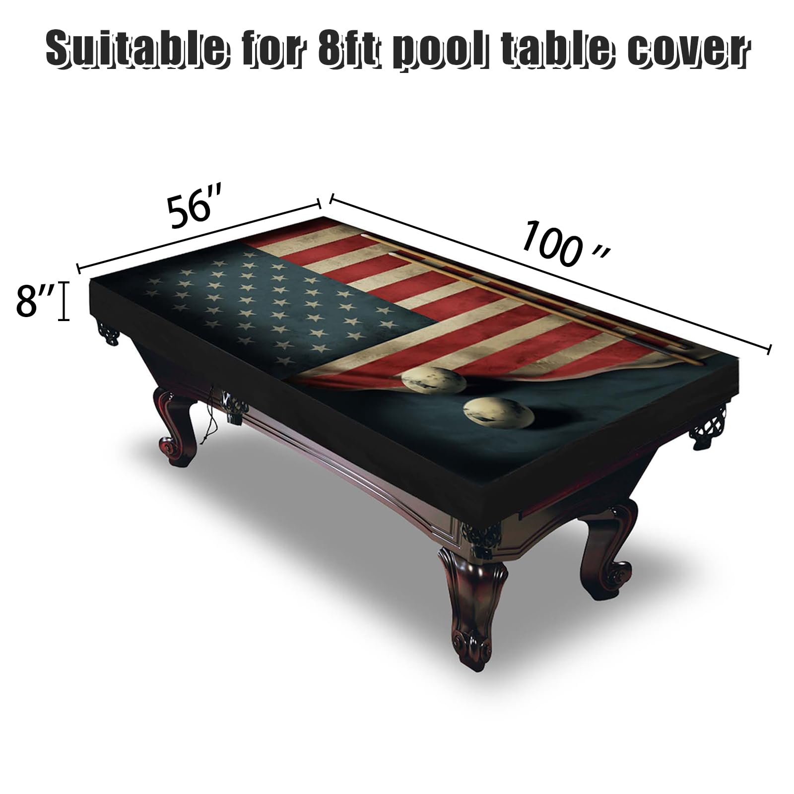 Waterproof & Dustproof Pool Table Cover - Heavy Duty Polyester Taffeta Fabric for Indoor/Outdoor Use - Perfect for Game Room, Patio, and Basement Protection