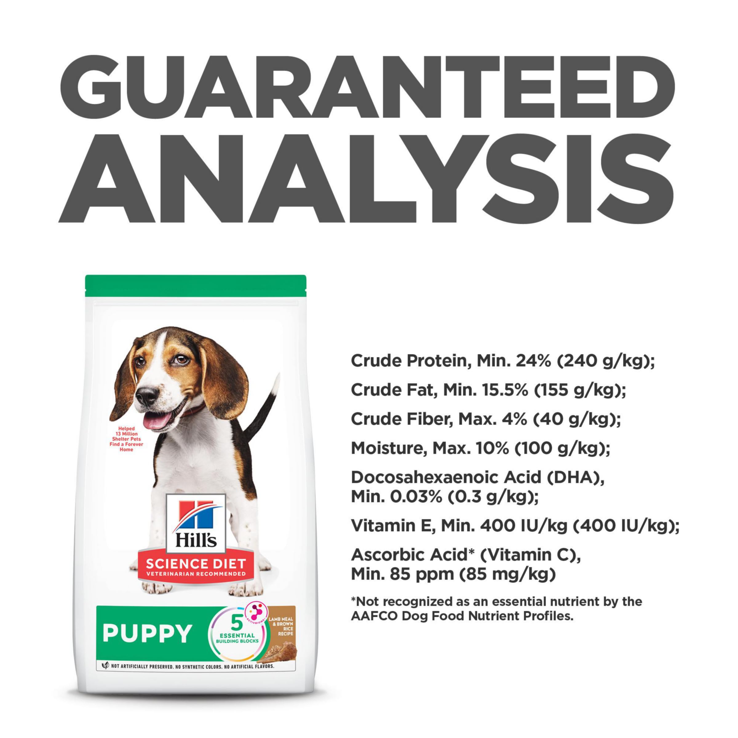 Hill's Science Diet Puppy Dry Dog Food - Lamb Meal & Brown Rice Recipe for Puppies, 25 lb Bag | High Protein Nutrition for Growing Dogs | Perfect for Puppy Training & Daily Meals