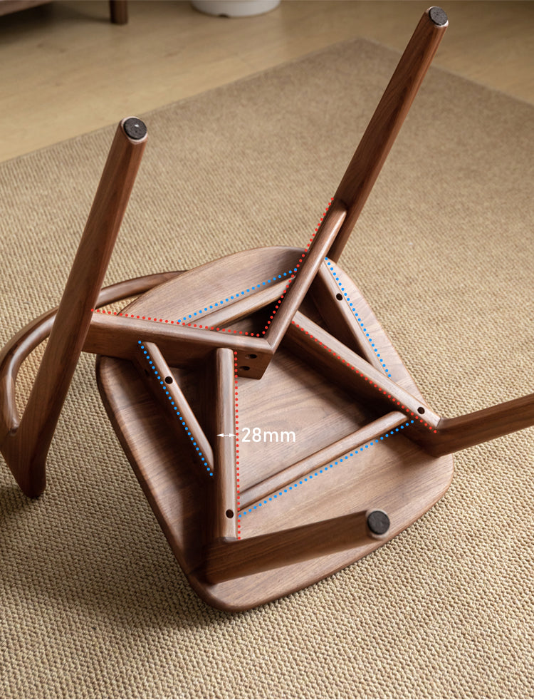 Premium Black Walnut & Ash Solid Wood Dining Chair - Handcrafted Modern Farmhouse Style for Kitchen, Dining Room & Home Decor