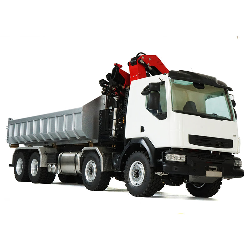 2-Speed LESU Remote Control Hydraulic Roll On/Off Dumper Crane - 1/14 Scale RC Tipper Truck with Locking Differential, Metal 8x8 Chassis & Gearbox - Perfect for Construction Site Simulation & RC Truck Enthusiasts