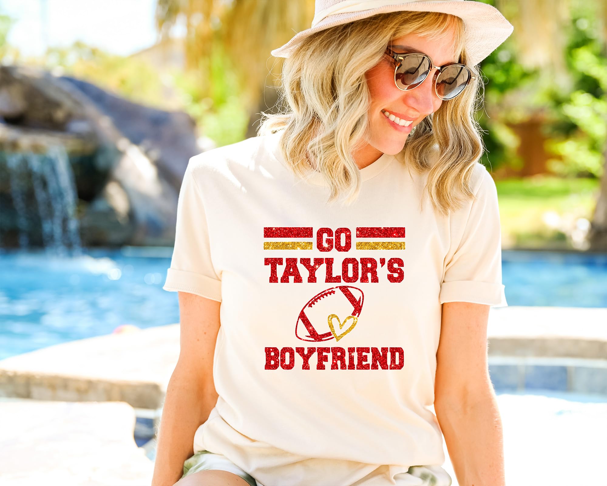 Funny Football T-Shirt for Men - Go Taylor's Boyfriend Shirt & Travis Kelce Fan Tee - Perfect Game Day Outfit for NFL Fans & Football Lovers - Great for Tailgating, Watch Parties & Sports Events