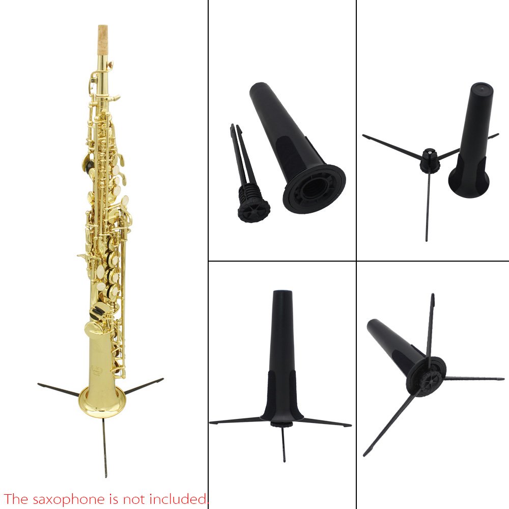 Btuty Portable Soprano Saxophone Stand - Foldable Tripod Saxophone Holder in Black | Perfect for Home Practice, Music Lessons & Live Performances