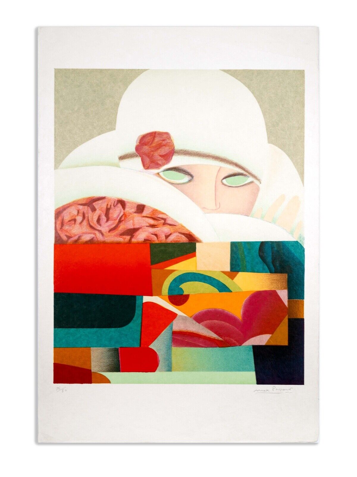 Max Papart Seduction Signed Modernist Embossed Lithograph on Paper 76/80 UF 1984 - Limited Edition Art Print for Home Decor & Office Wall Art