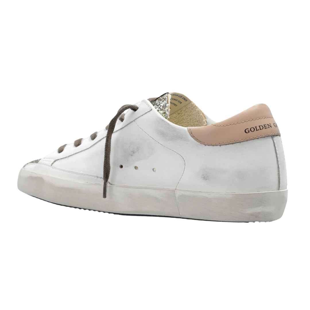 Glitter Toe & Cocoa Lace Superstar Women's Fashion Sneakers - Trendy Casual Shoes for Women, Perfect for Streetwear, Parties & Everyday Wear