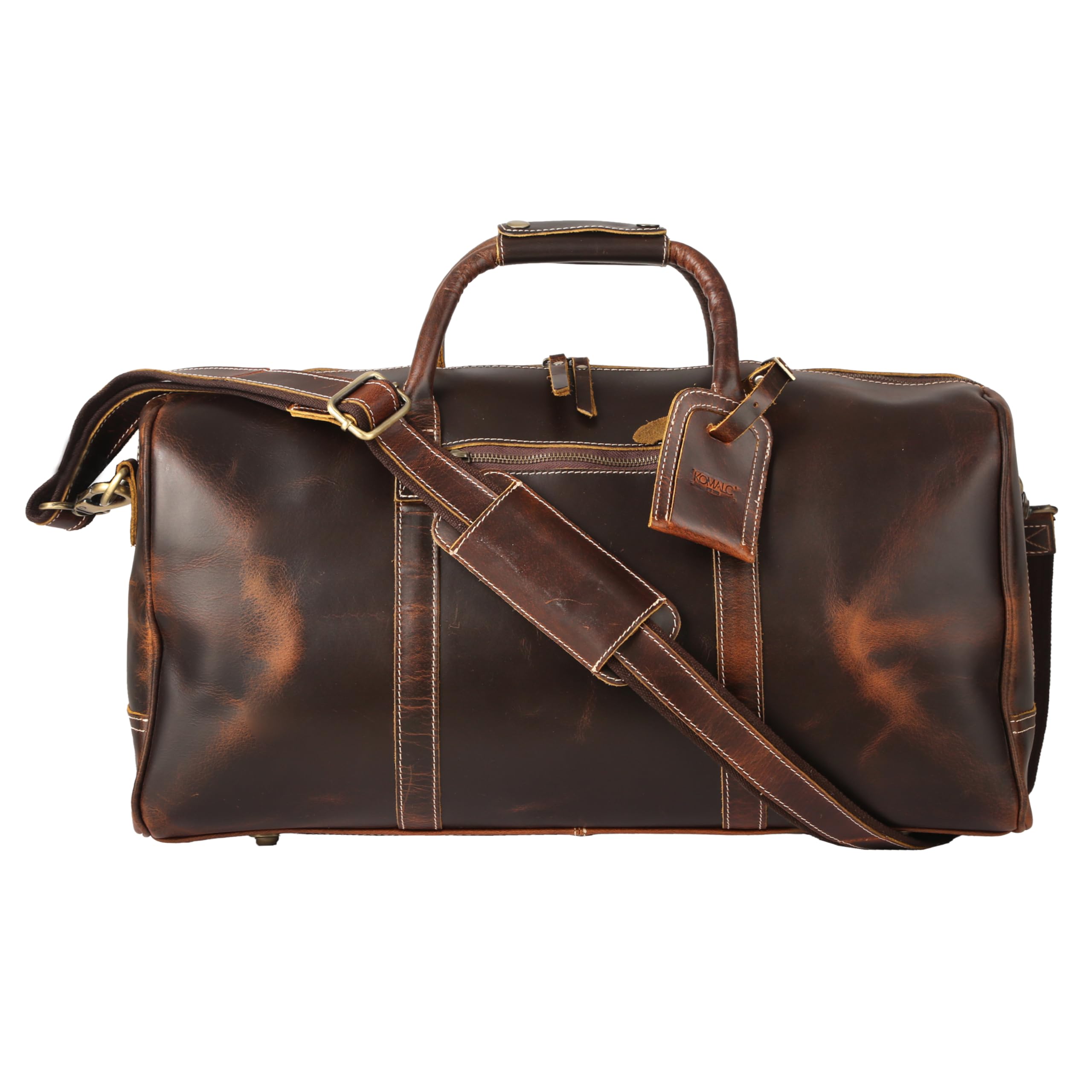 Premium Full Grain Leather Duffel Bag for Men & Women - 20