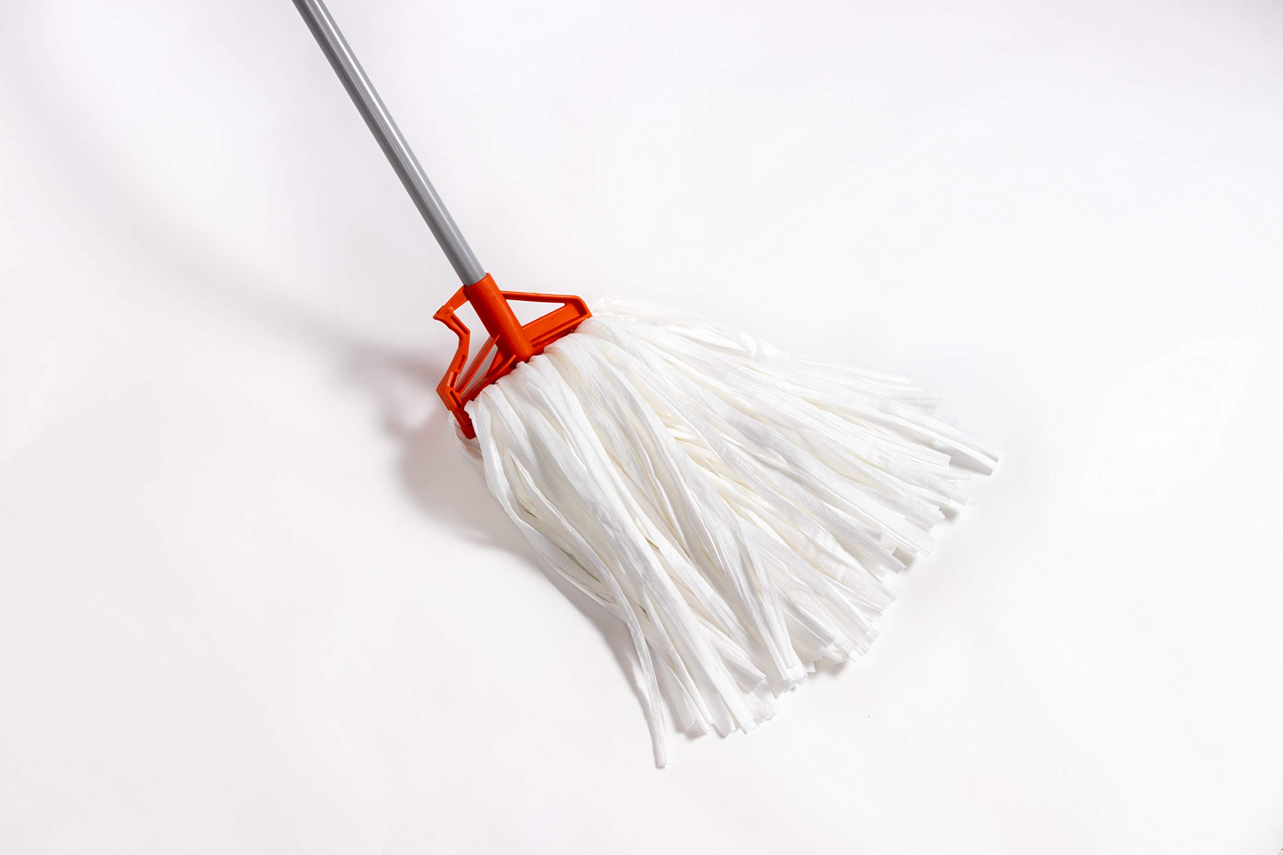Premium Wet Mop Holder with Durable Plastic Handle - Box of 6 - 100% Made in USA - Ideal for Home Cleaning, Commercial Use & Janitorial Services
