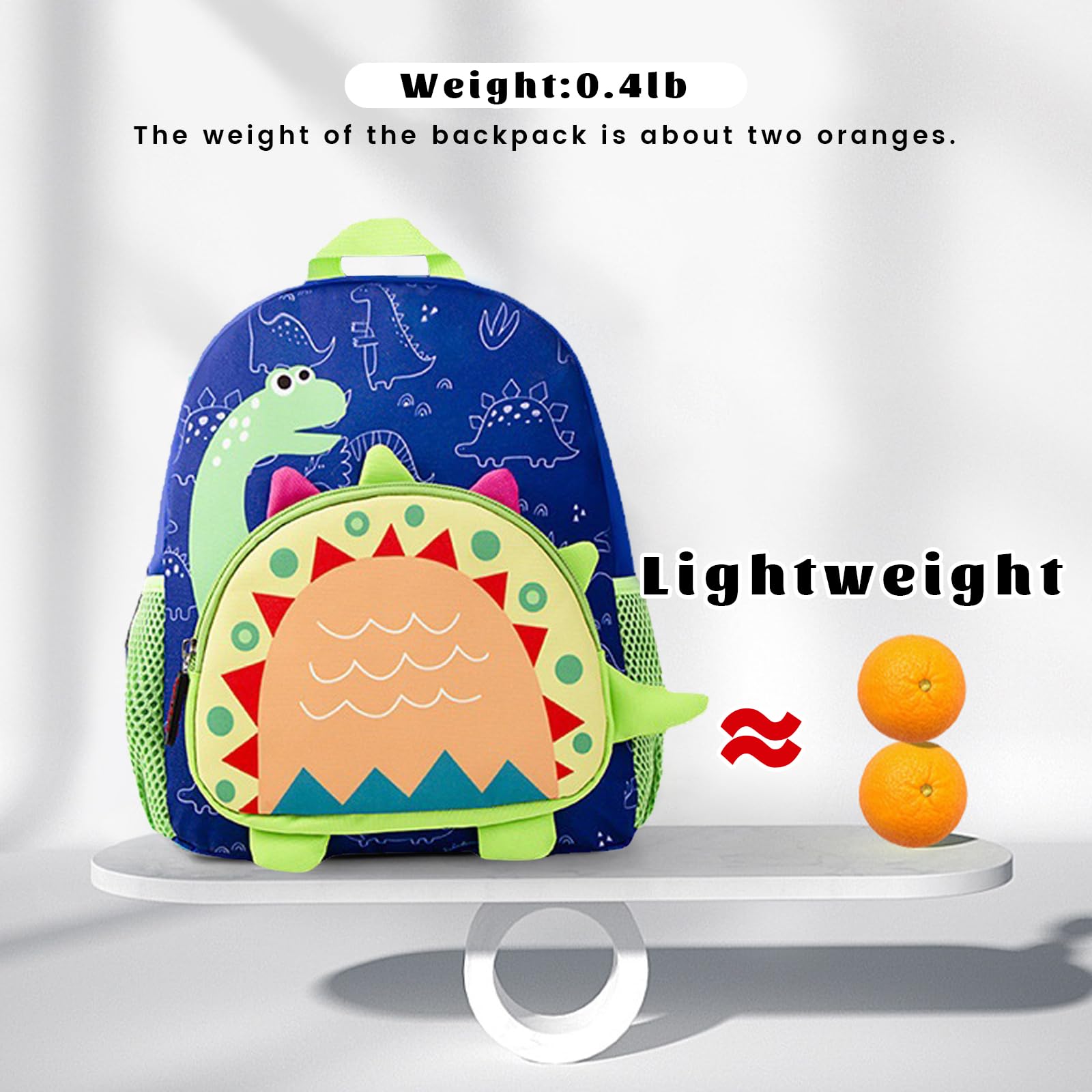 MyGreen Toddler Backpack for Boys 2-4 Years - Dinosaur Themed Mini School Backpack for Preschool, Kindergarten & Travel - Lightweight Baby Daycare Bag (Blue) - Perfect for School Supplies, Day Trips & Outdoor Adventures