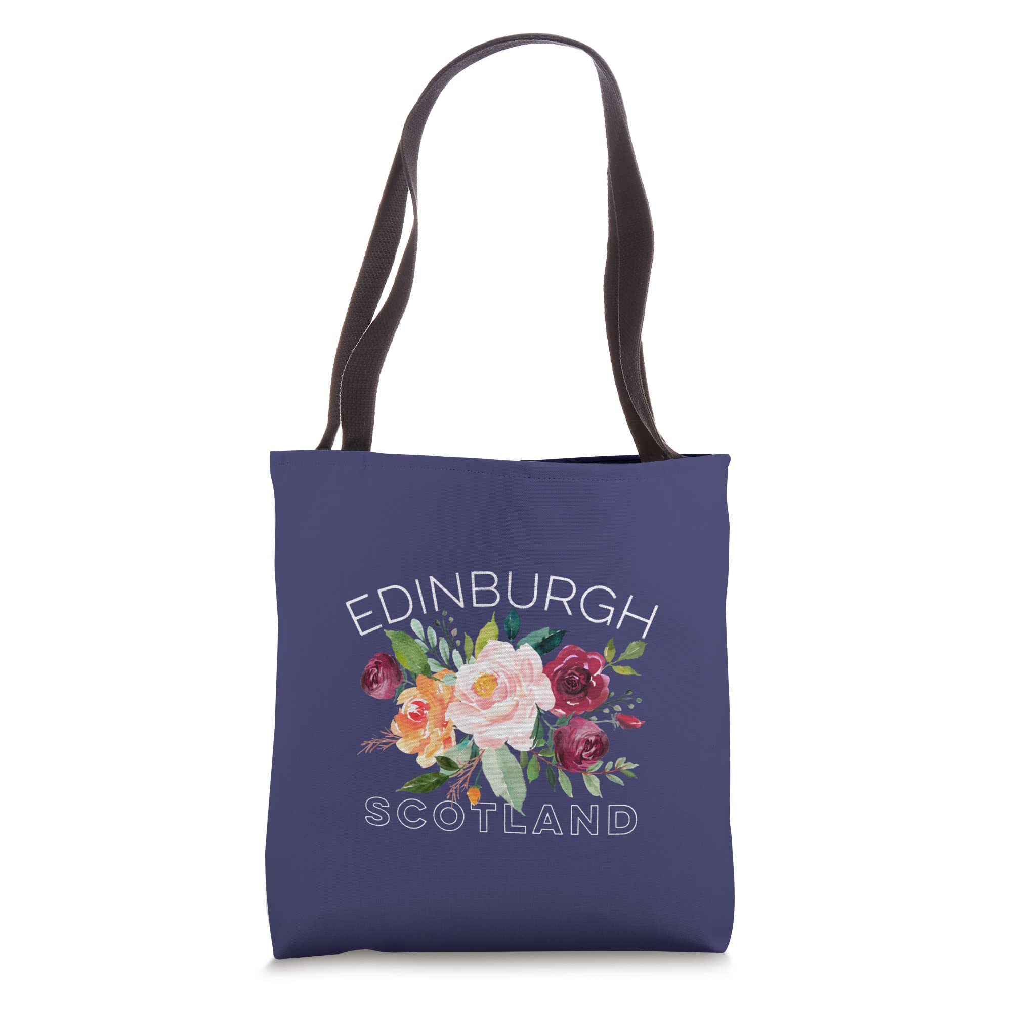 Edinburgh Scotland Rose Flower Design Gardener Tote Bag - Stylish & Durable Canvas Shopping Bag for Women, Perfect for Grocery, Farmers Market & Gardening