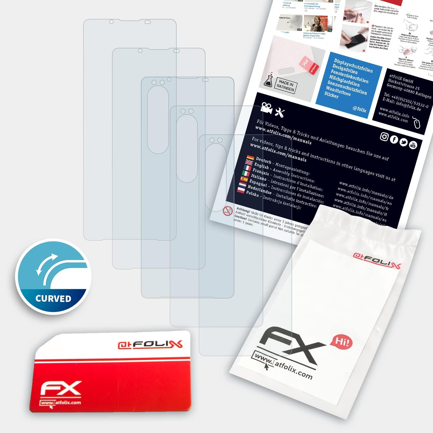 Ultra Clear Flexible Screen Protector for Sony Xperia 1 III - 3 Pack Anti-Scratch HD Film - Perfect for Gaming, Streaming & Daily Use