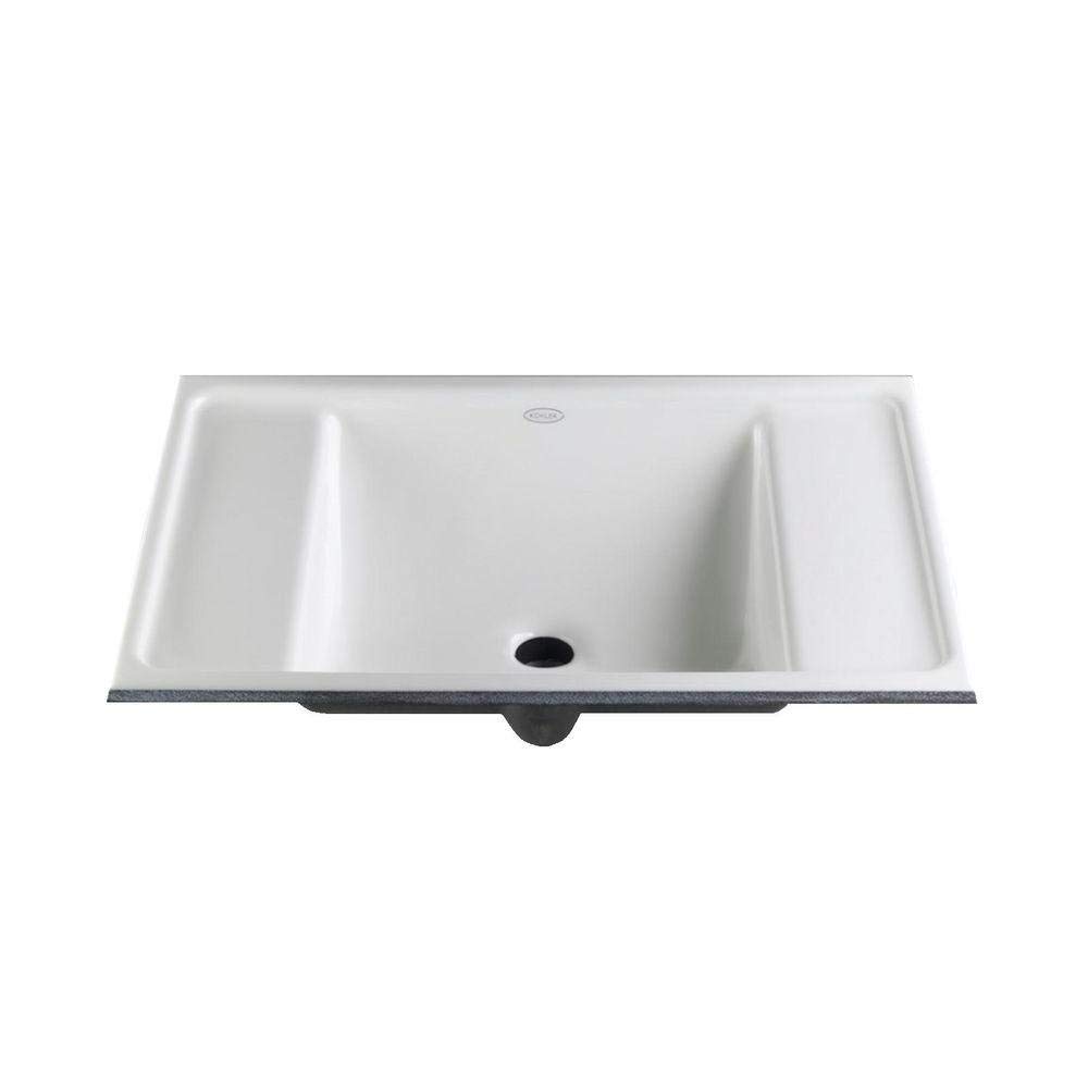 KOHLER Ledges Cast Iron Bathroom Sink - Durable & Stylish Drop-In Lavatory for Modern Homes, Perfect for Master Bathrooms & Powder Rooms