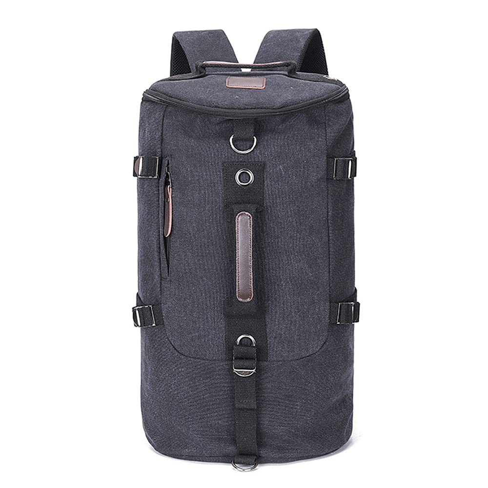 Vintage Rucksack Carry On Bag - Large Capacity Round Bucket Duffel Backpack for Travel, Work & Gym - Durable Luggage for Men & Women | Perfect for Weekend Trips, Commuting & Outdoor Adventures