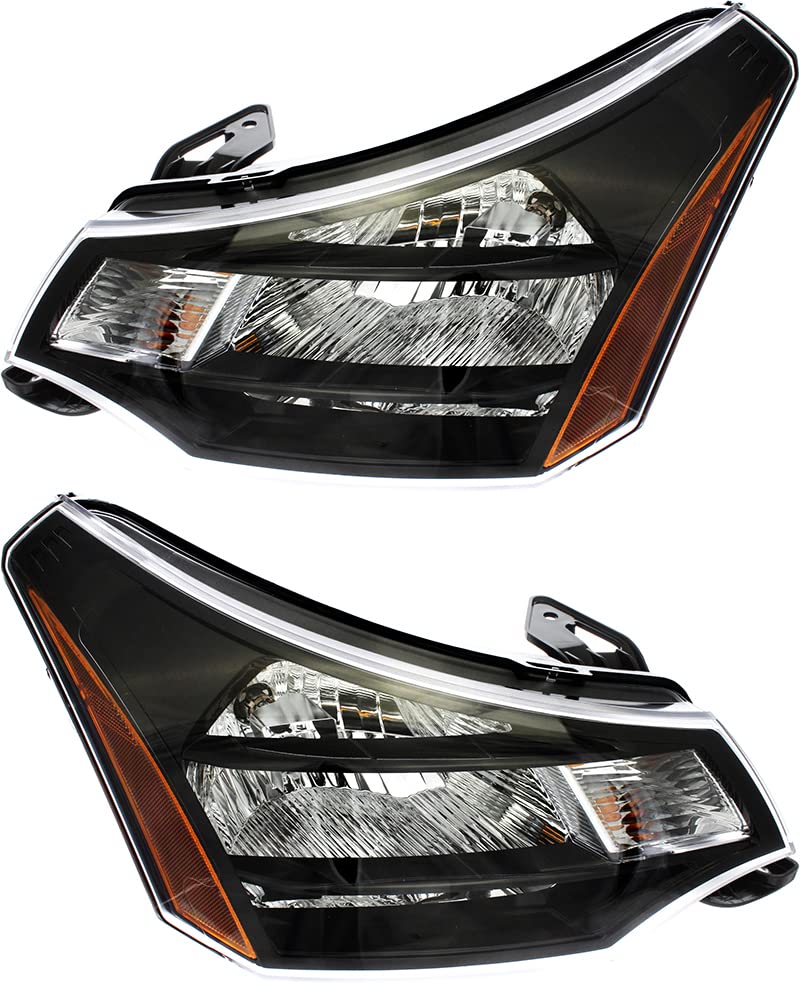 Ford Focus Headlight Replacement Set - Compatible with 2009 2010 2011 Models (Driver & Passenger Side Halogen Lamps) - Perfect for Night Driving & Auto Maintenance