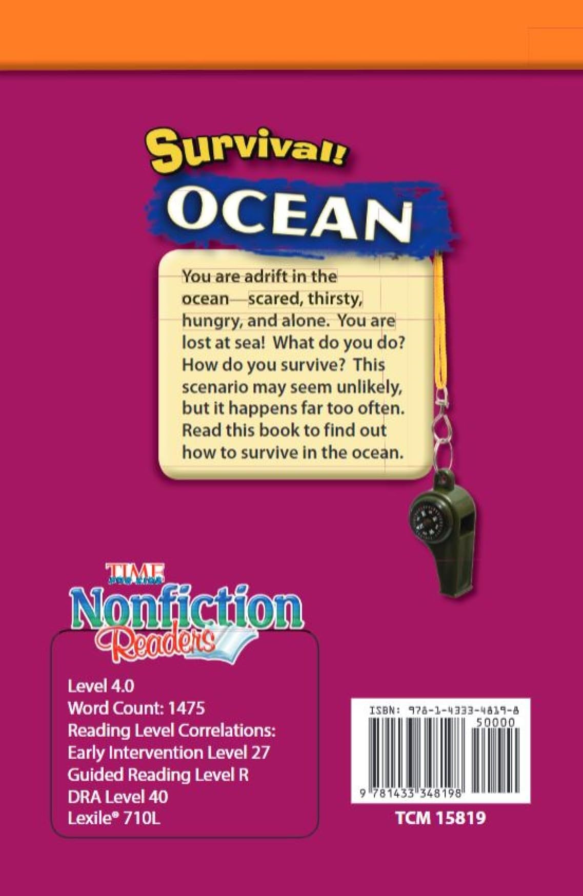 Survival! Ocean - TIME FOR KIDS® Nonfiction Readers Book | Marine Life Adventure & Survival Stories for Kids | Perfect for Classroom Learning & Homeschooling