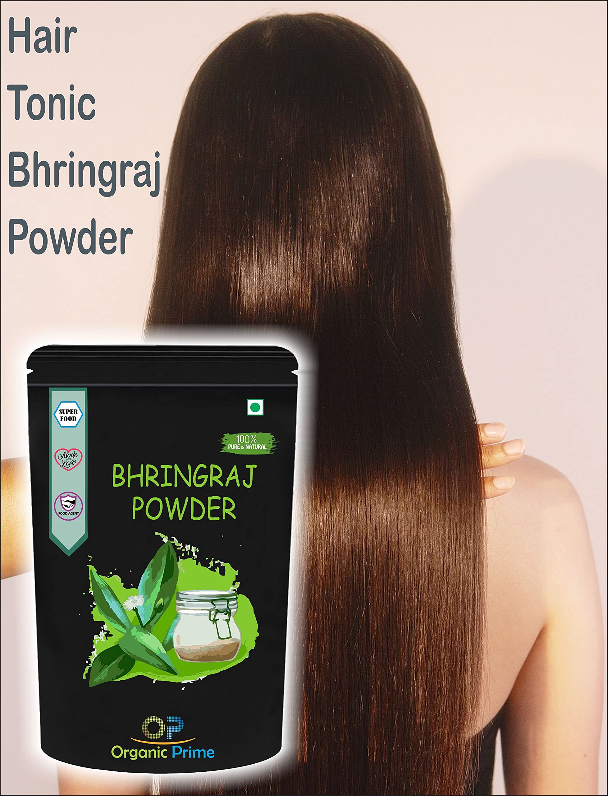 Organic Bhringraj Powder for Hair Growth & Scalp Care | Natural Hair Conditioner & Cleanser | 200g (2 x 100g) | Promotes Thicker, Stronger Hair - Perfect for DIY Hair Masks & Ayurvedic Treatments