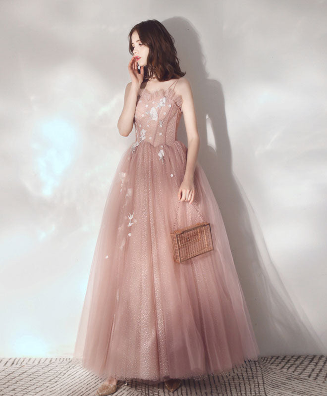 Elegant Pink Sweetheart Tulle Prom Dress for Sweet 16 Party | Formal Ball Gown with Flowy Skirt | Perfect for Homecoming, Quinceañera & Special Occasions