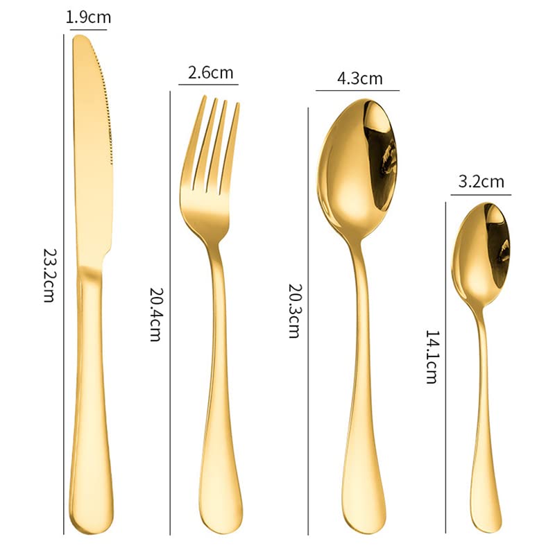 24-Piece Stainless Steel Silverware Flatware Set - Dinner Forks, Steak Knives, Dessert Spoons - Elegant Cutlery for Wedding, Party, Dining & Gift Giving (Silver Box) - Perfect for Home, Restaurant & Special Occasions