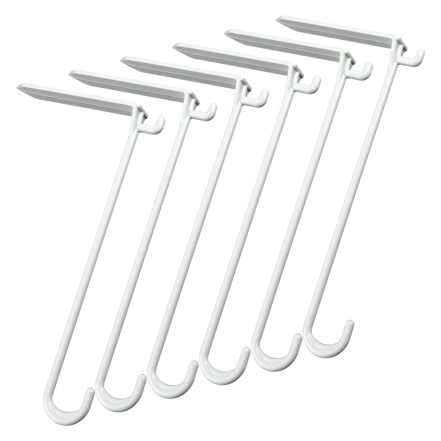 6 Pack White Plastic Outdoor Light Hanging Hooks - Heavy Duty Patio String Light Hooks for Garden, Backyard, Porch & Wedding Decorations