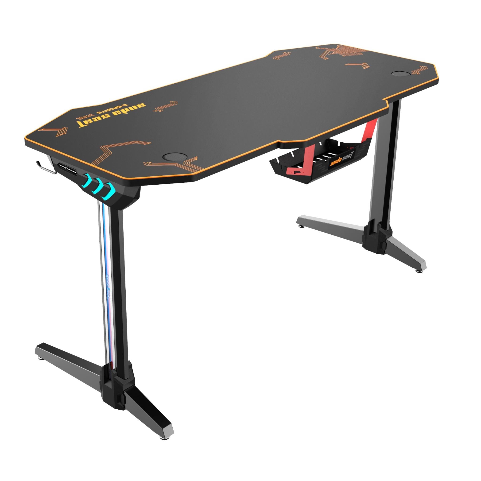 Anda Seat Eagle 2 Lighting Gaming Desk - Ergonomic LED RGB Computer Desk for PC Gamers & Streamers - Perfect for Esports, Home Office & Gaming Setup